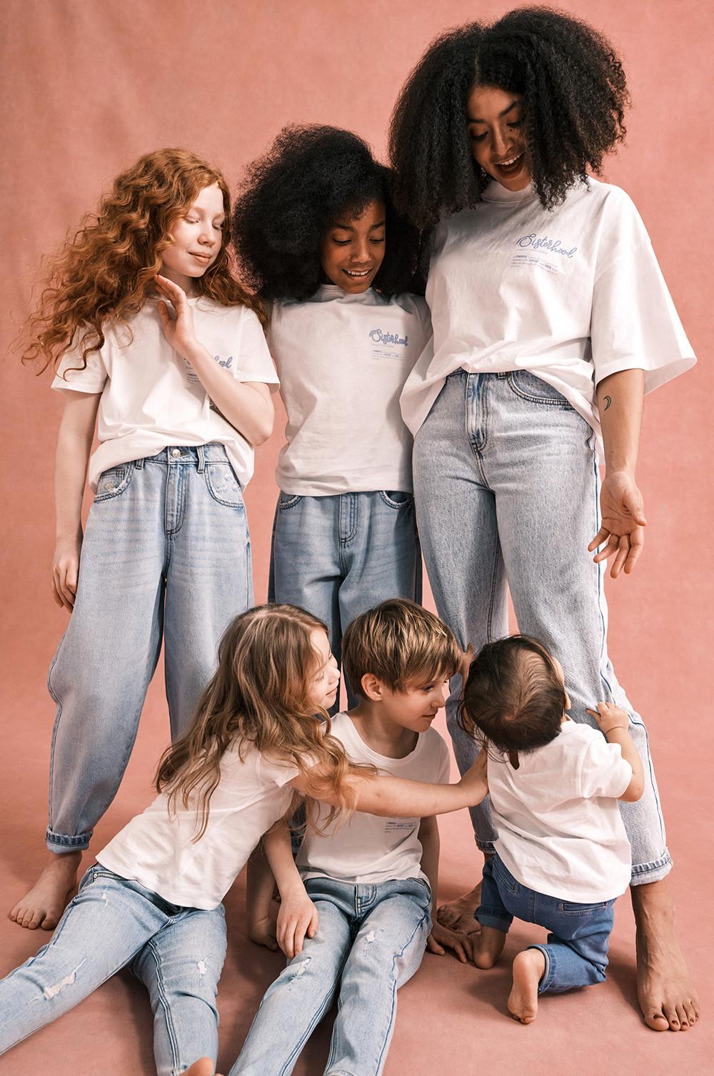 "Sisterhood" Logo Short Sleeve White Tee