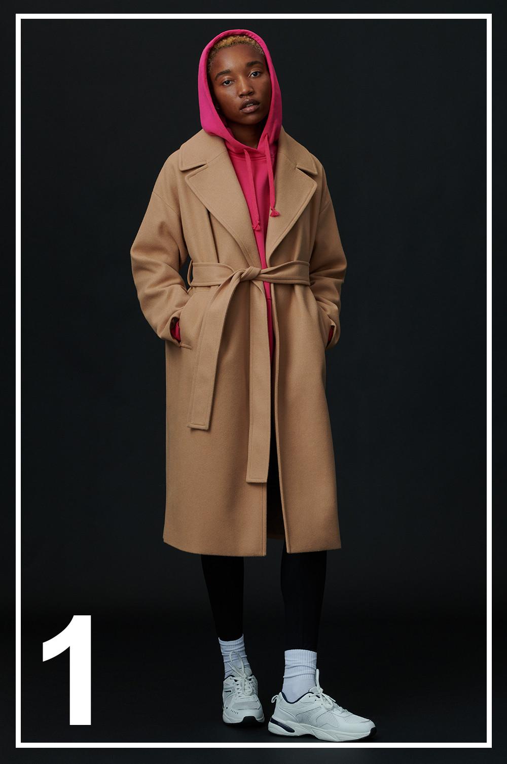 Manteau camel pour femme