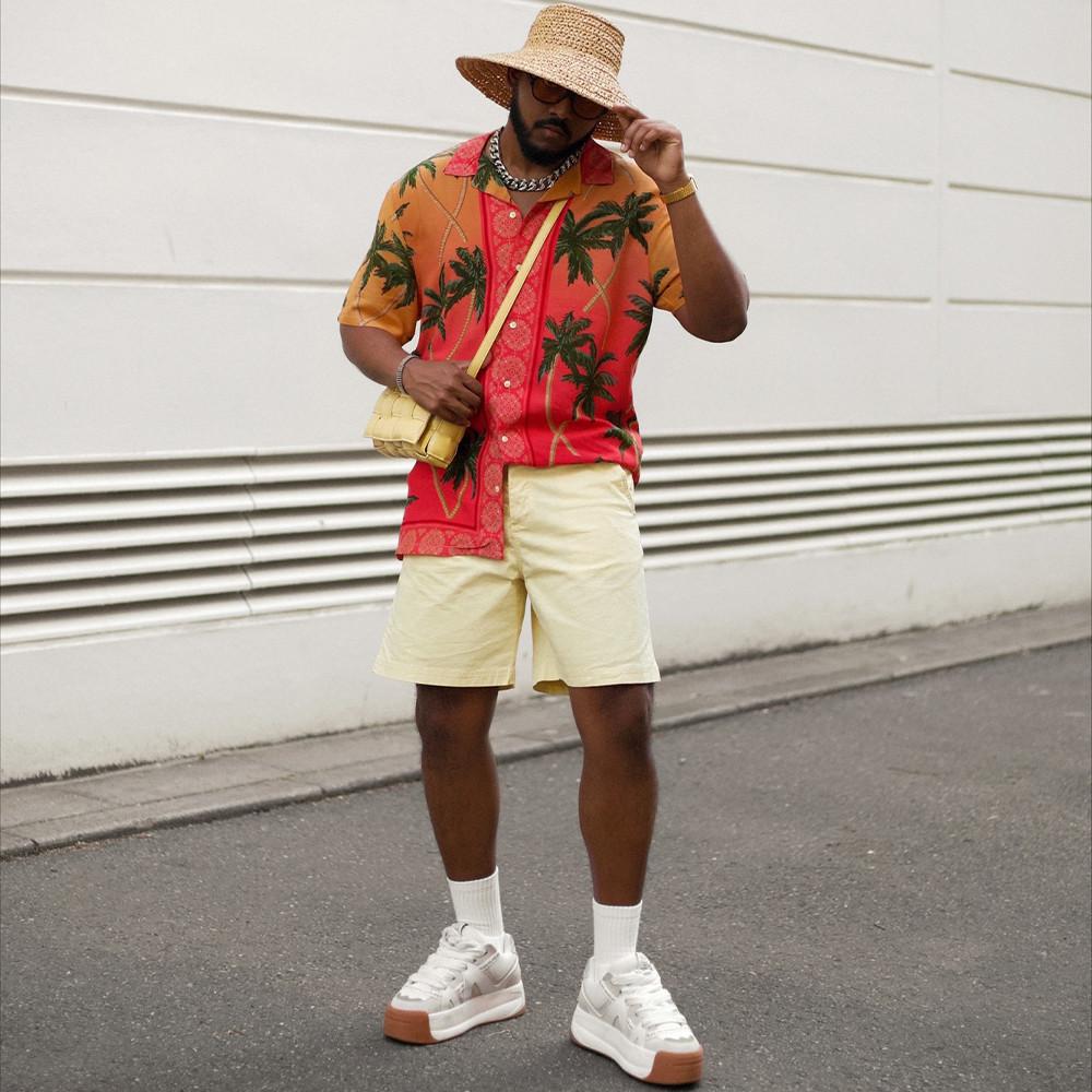 @6lack.vibe porte une chemise hawaïenne rose