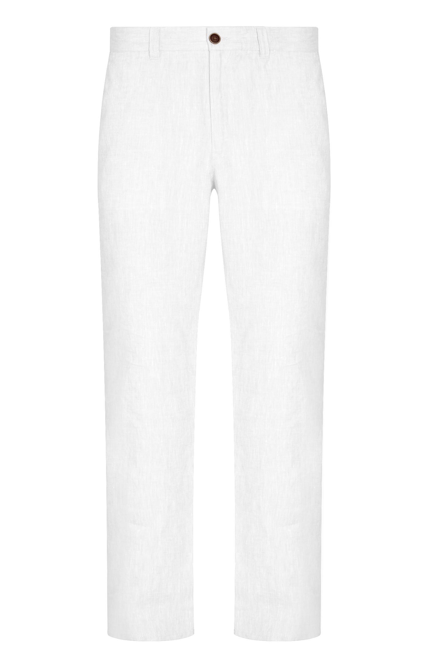 petite white linen trousers