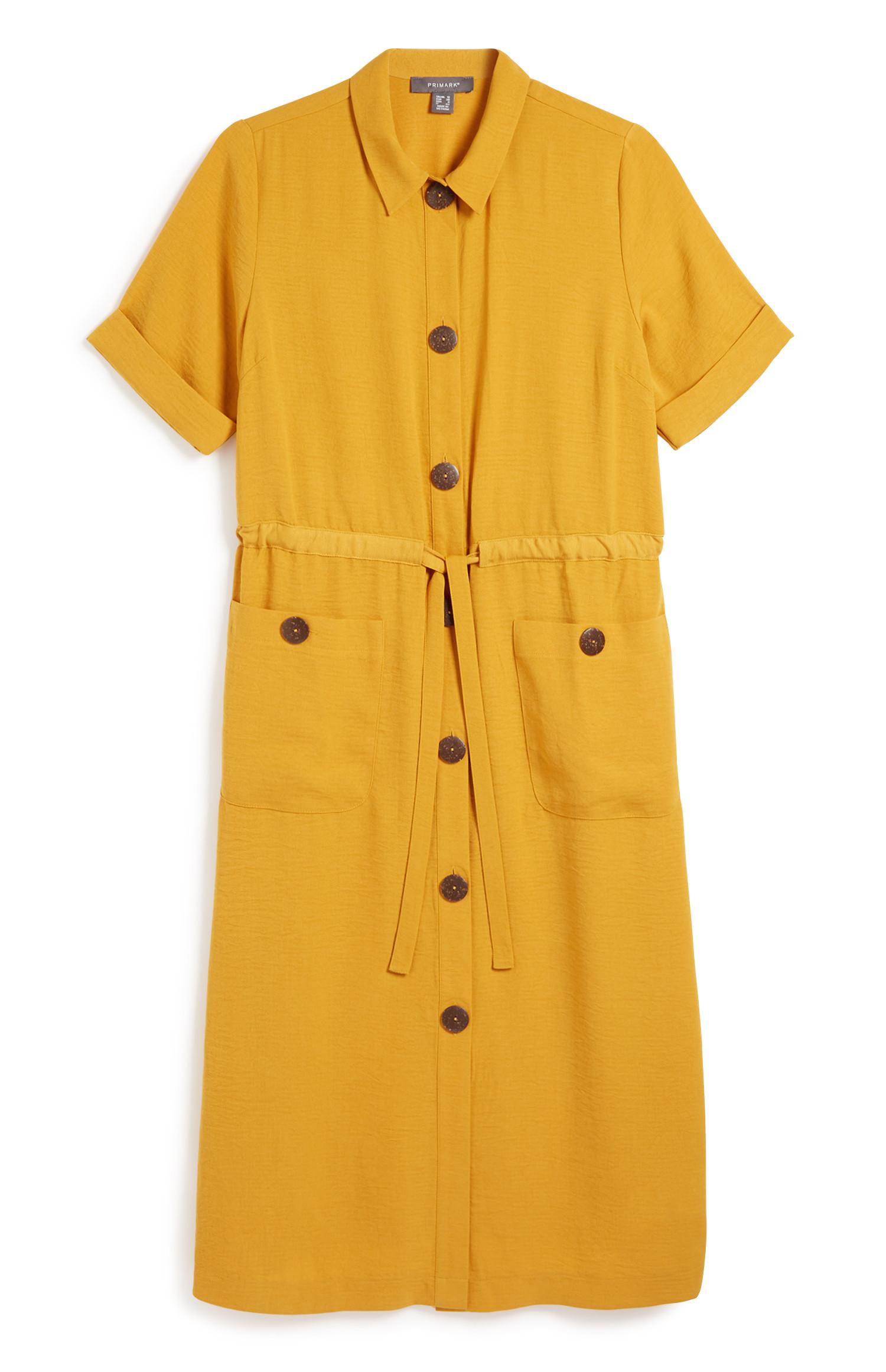 Yellow Utility Shirt  Dress  Dresses  Womens Categories 