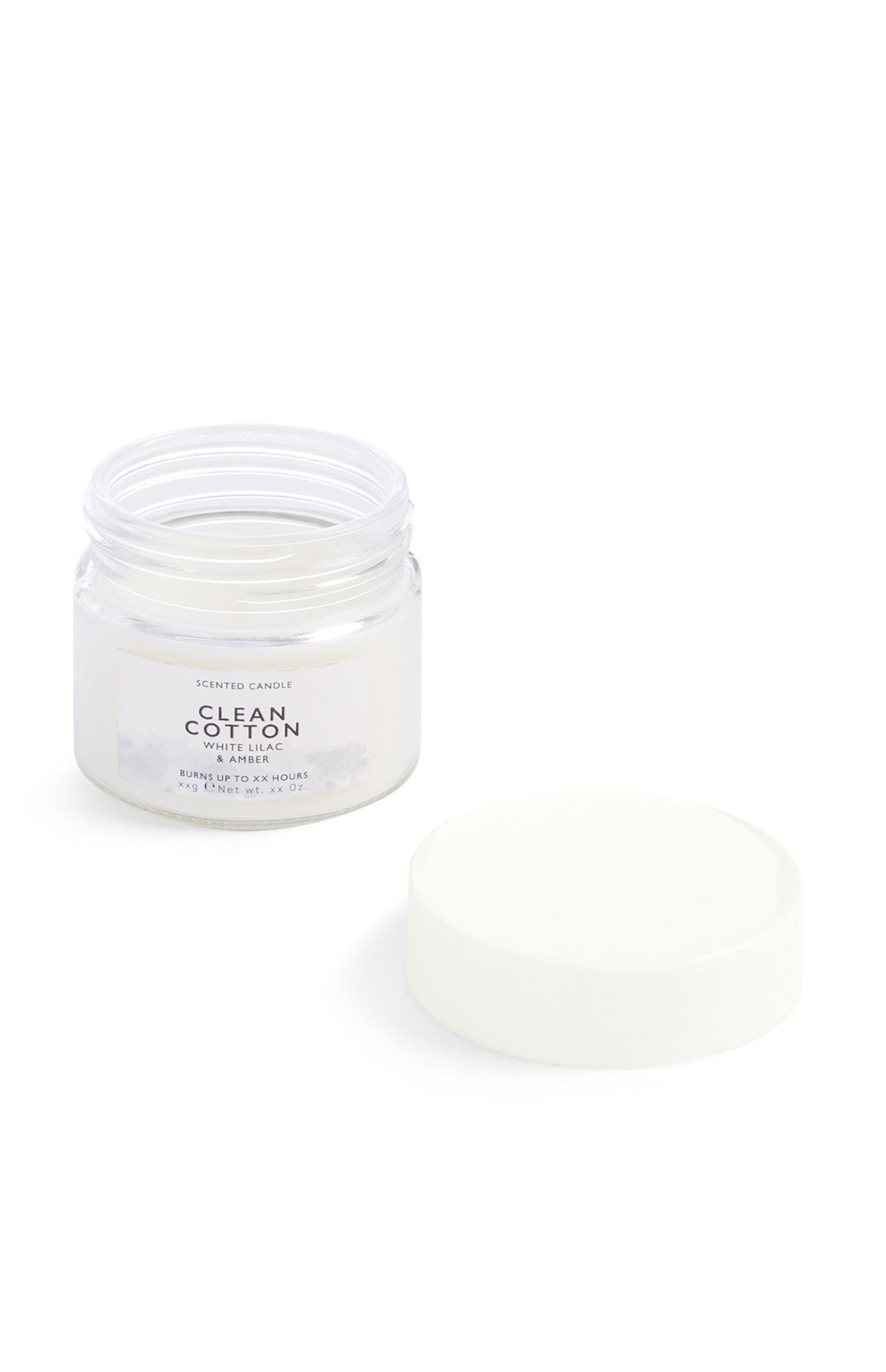 clean cotton white lilac and amber