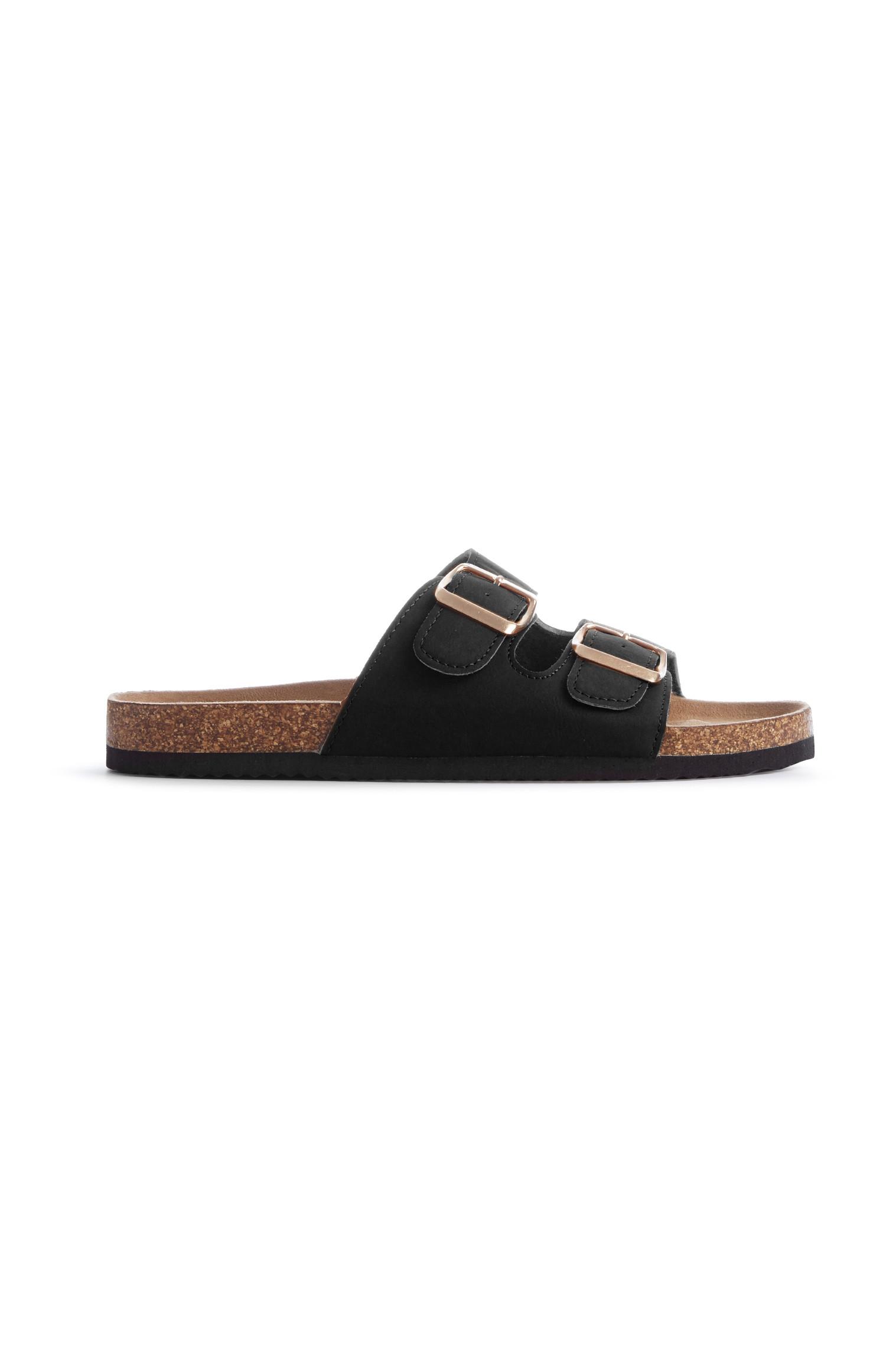 womens black footbed sandals