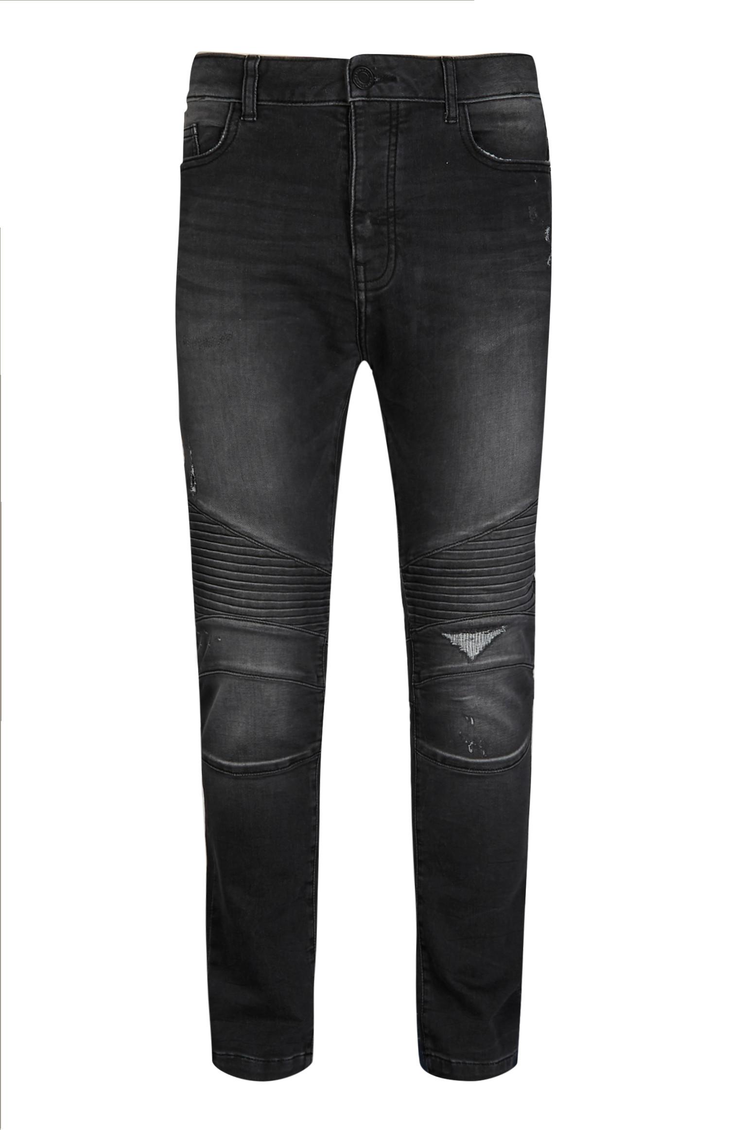 black motorbike jeans