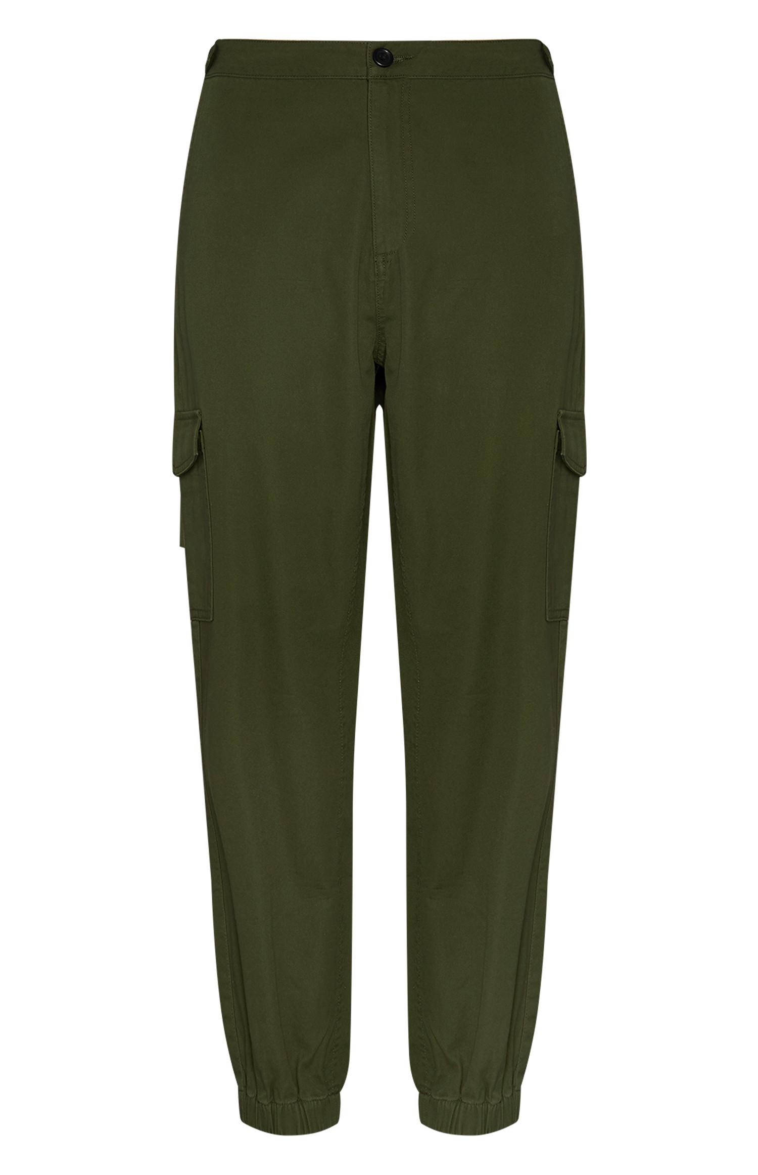 khaki leather trousers