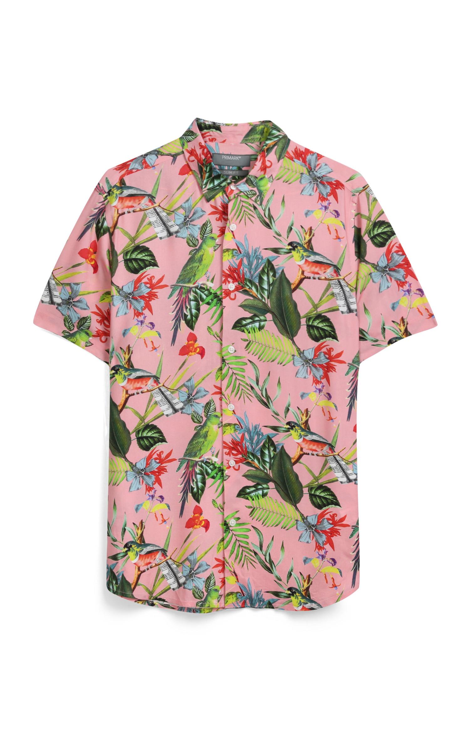 Pink Floral Bird Shirt | Short Sleeve | Shirts | Mens | Categories ...