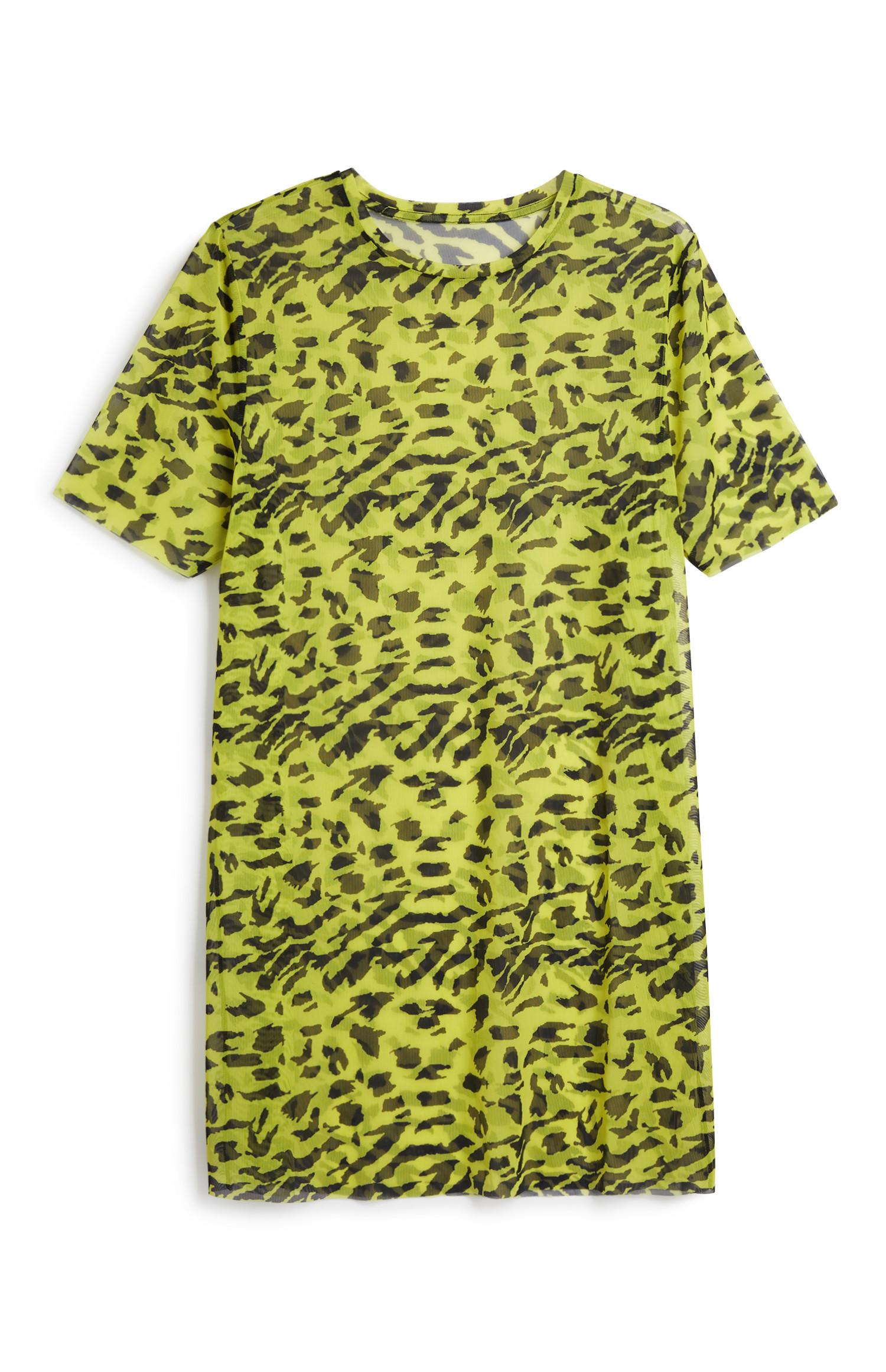 neon mesh t shirt dress