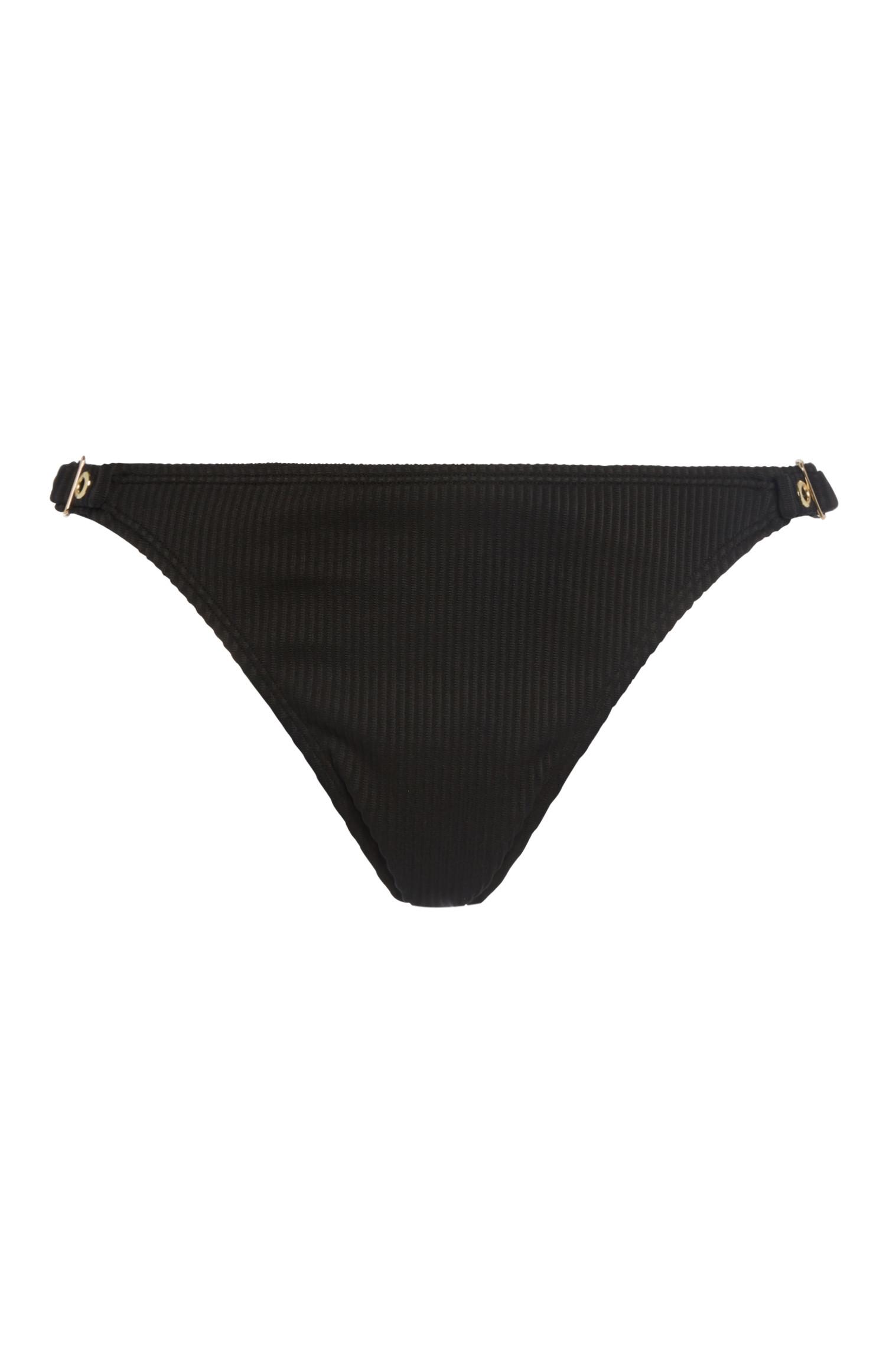 Black Buckle High Leg Bikini Brief | Swimwear & Beachwear | Womens ...