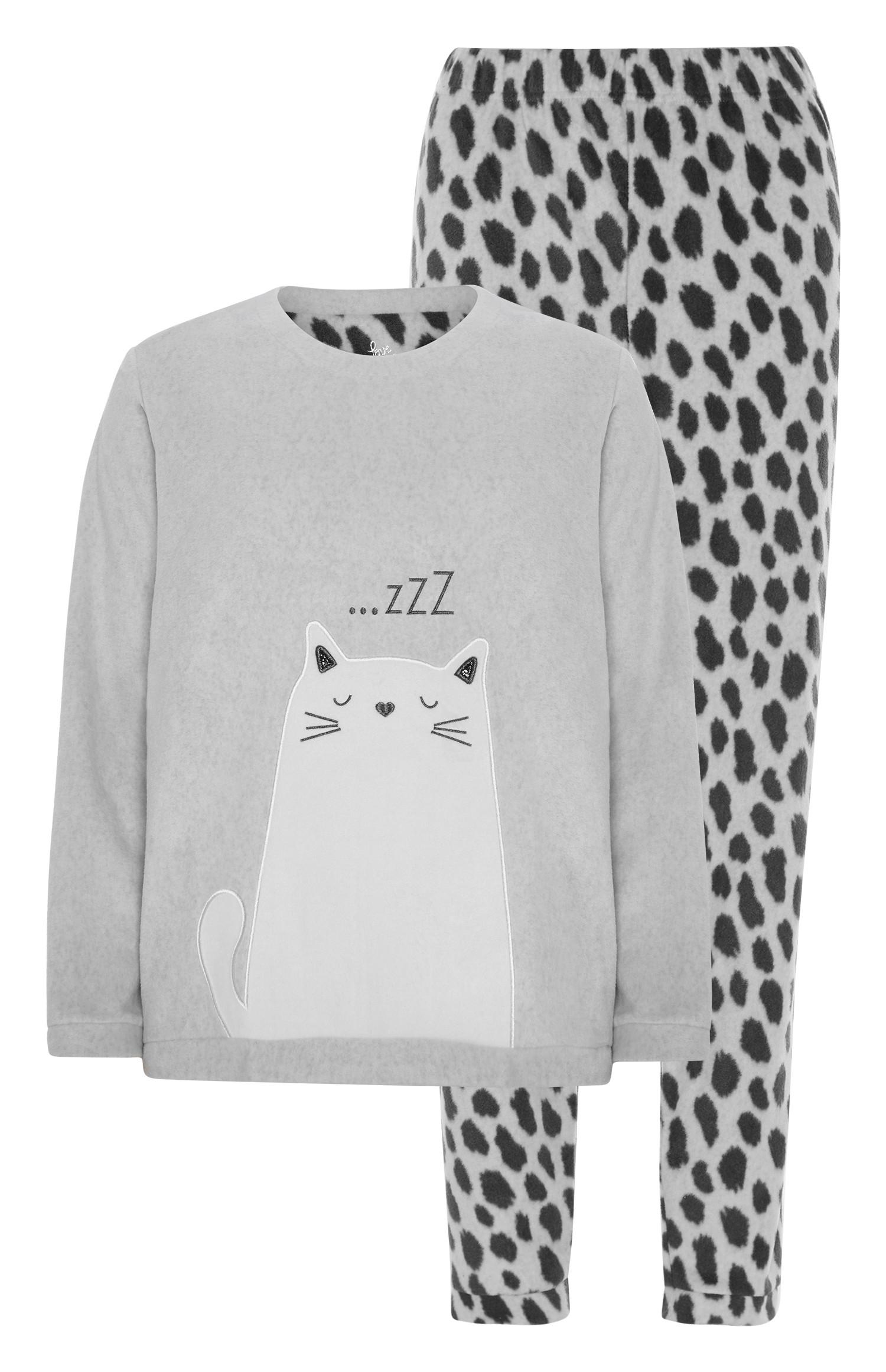 Cat Fleece Pyjama Set Pyjamas Womens Categories Primark Uk