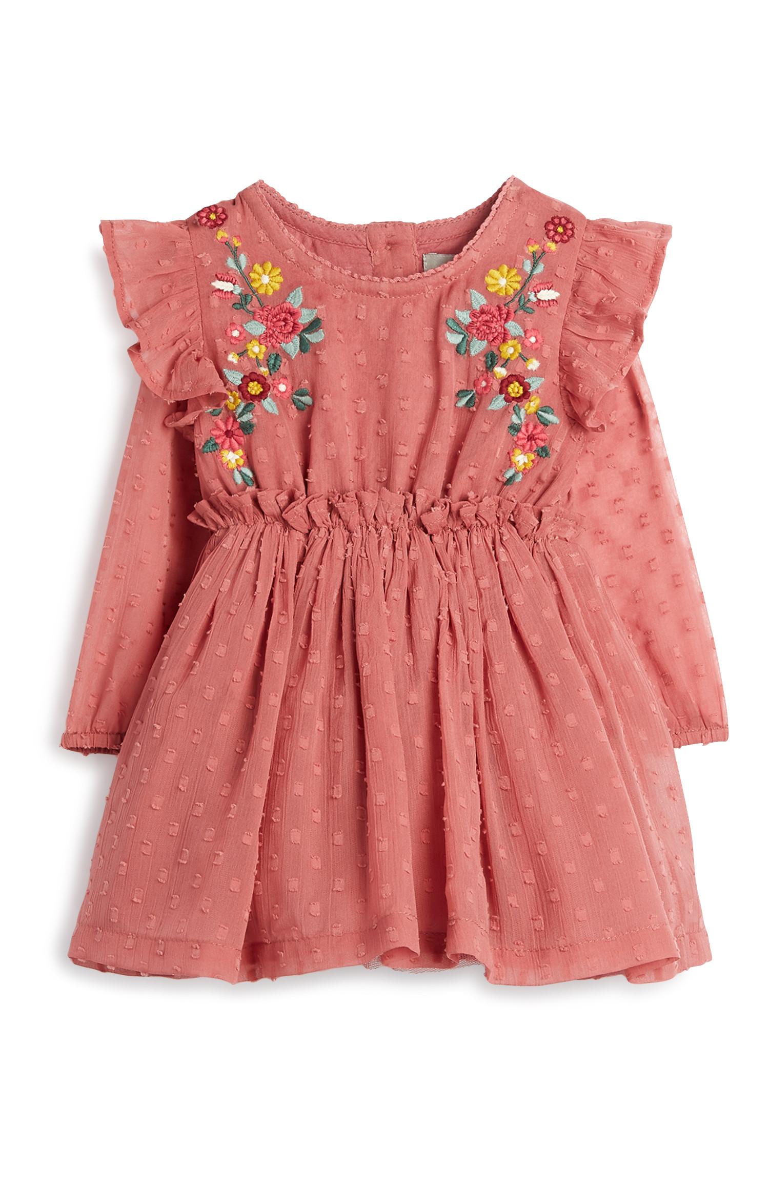 Baby Girl Pink Embroidered Dress | Baby Girl Dresses & Playsuits | Baby ...