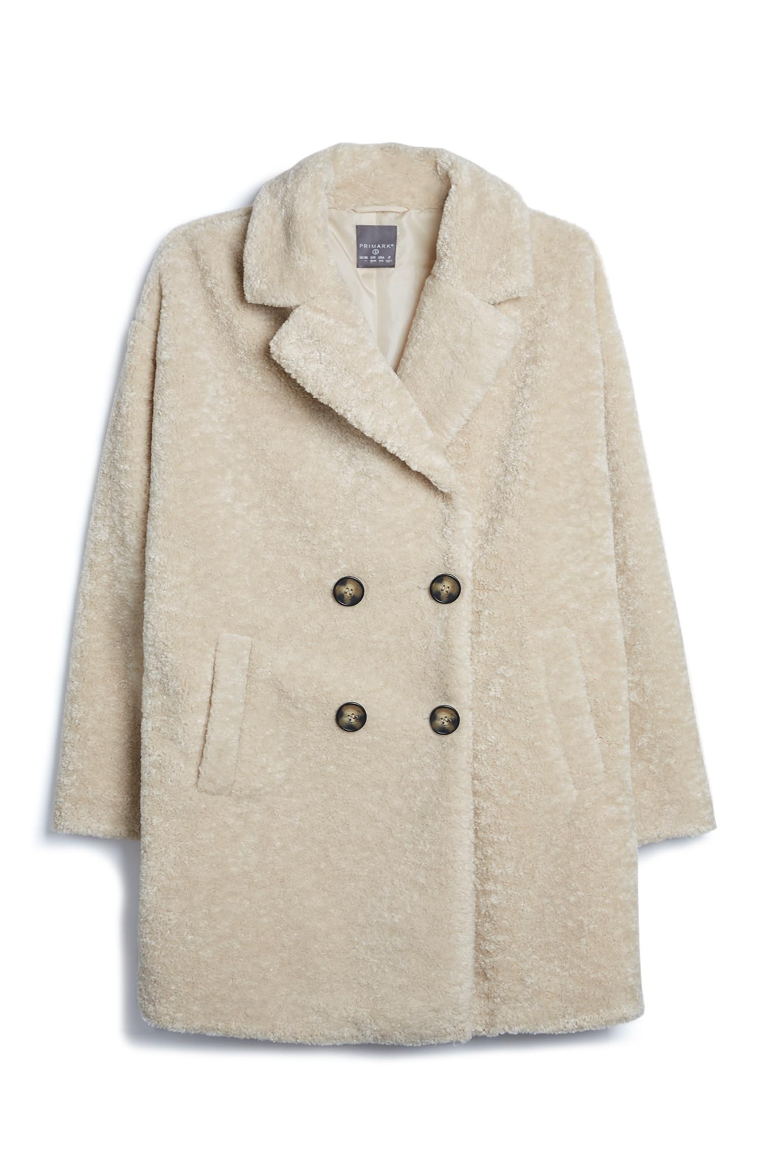 Abrigo De Pelo Sintético Color Crema Abrigos Abrigos Y