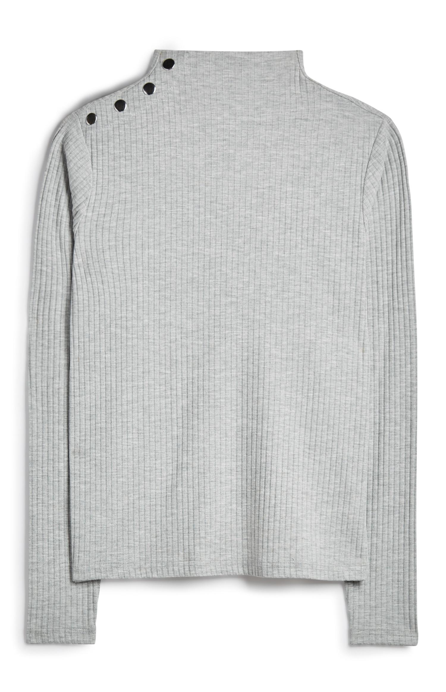 button shoulder sweater women's