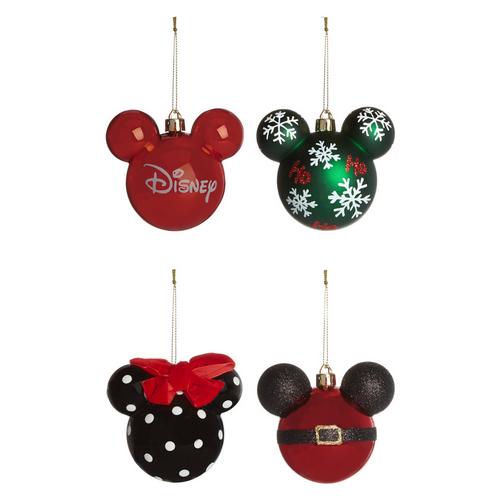 Lot De 4 Boules De Noël Disney Mickey Mouse Articles De