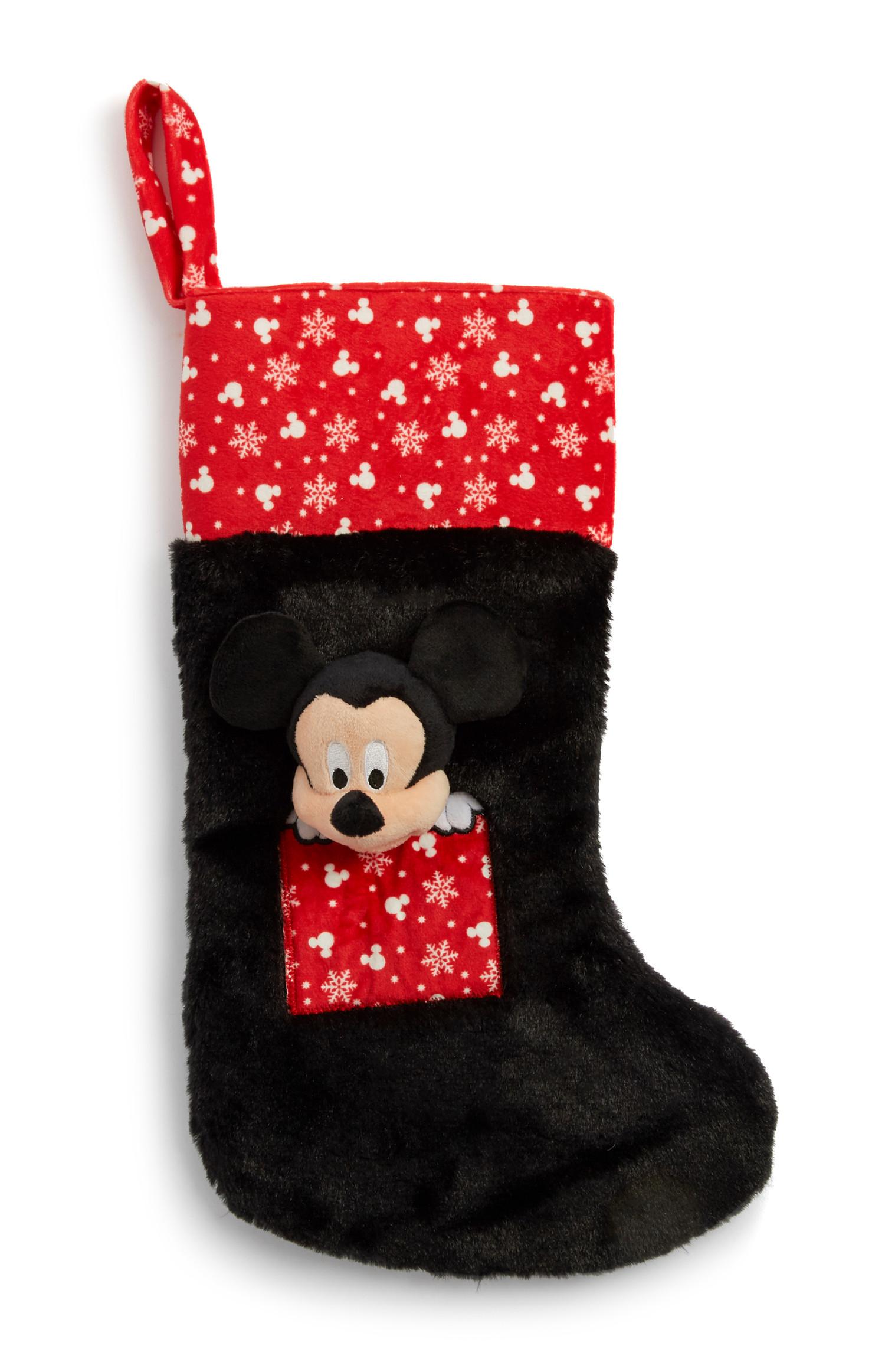 Mickey Mouse Fluffy Black And Red Stocking Seasonal All