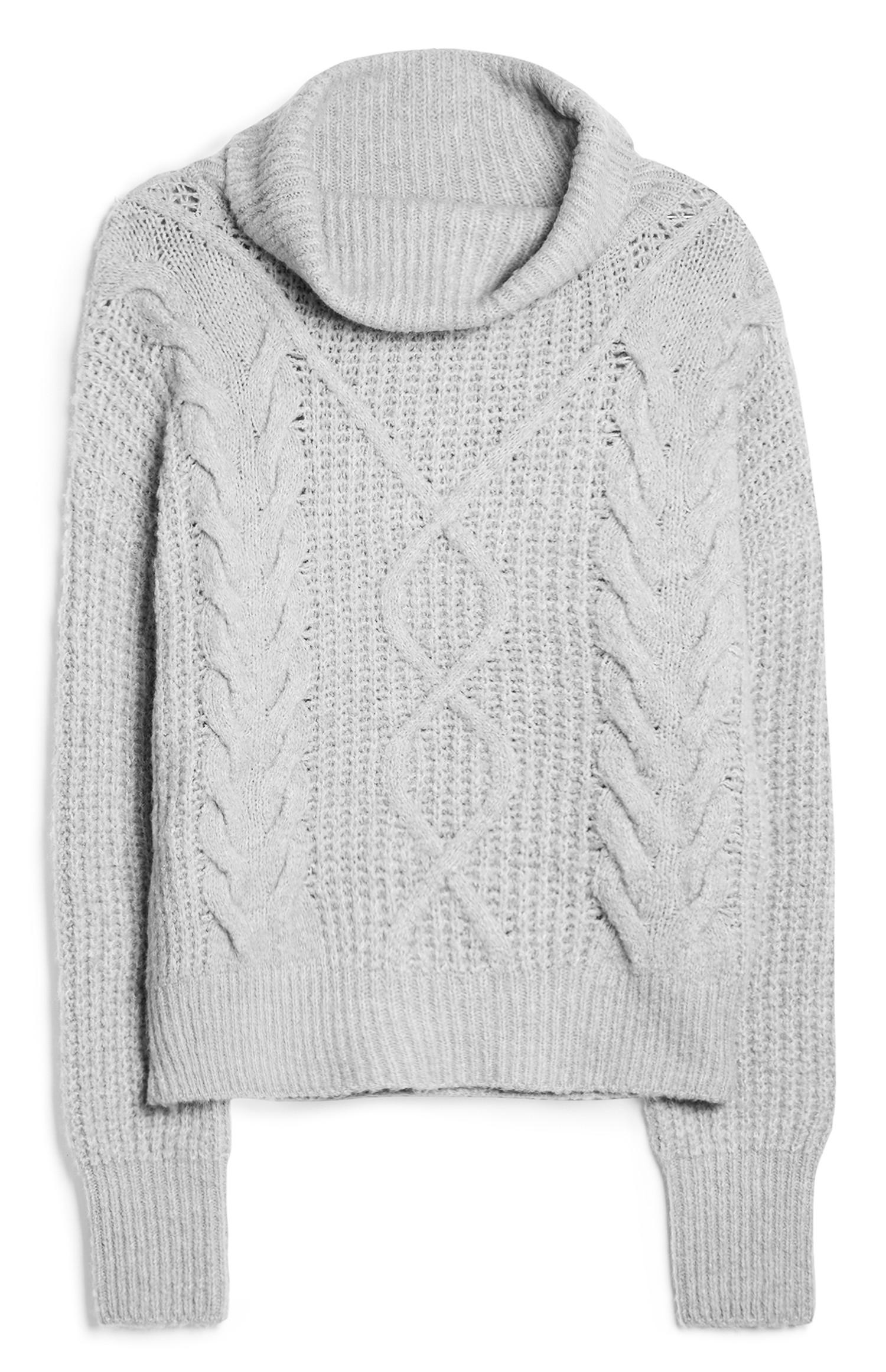 cable knit roll neck jumper womens