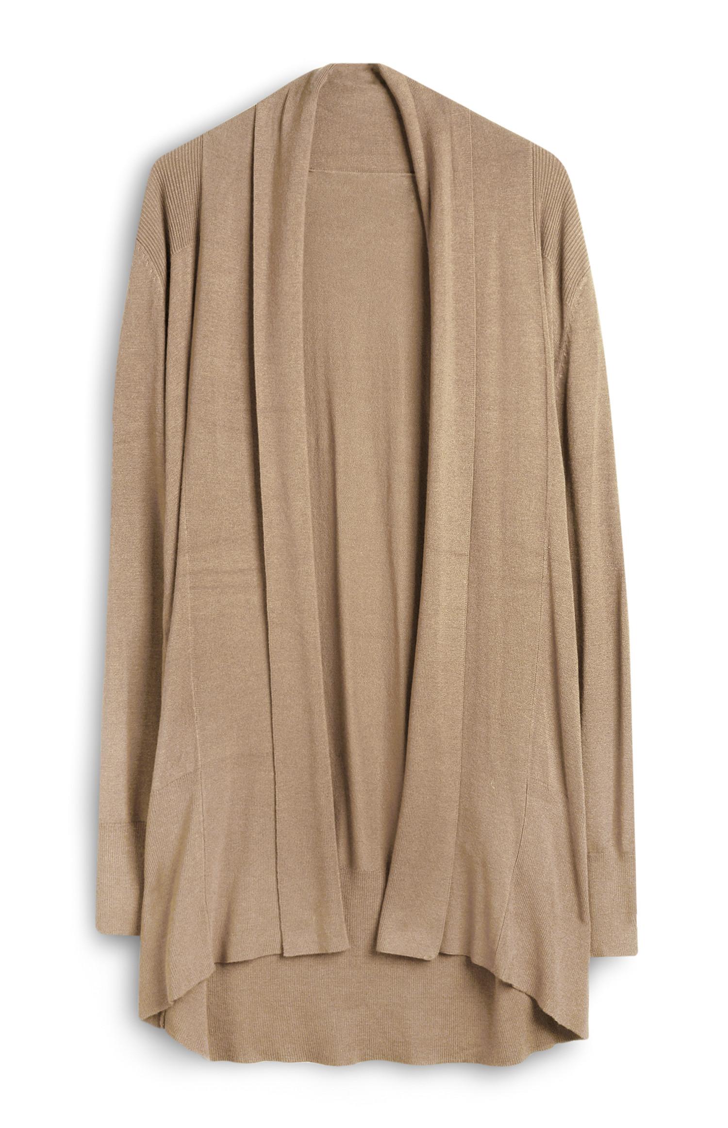 Camel Casual Draped Cardigan Cardigans Jumpers Sweaters
