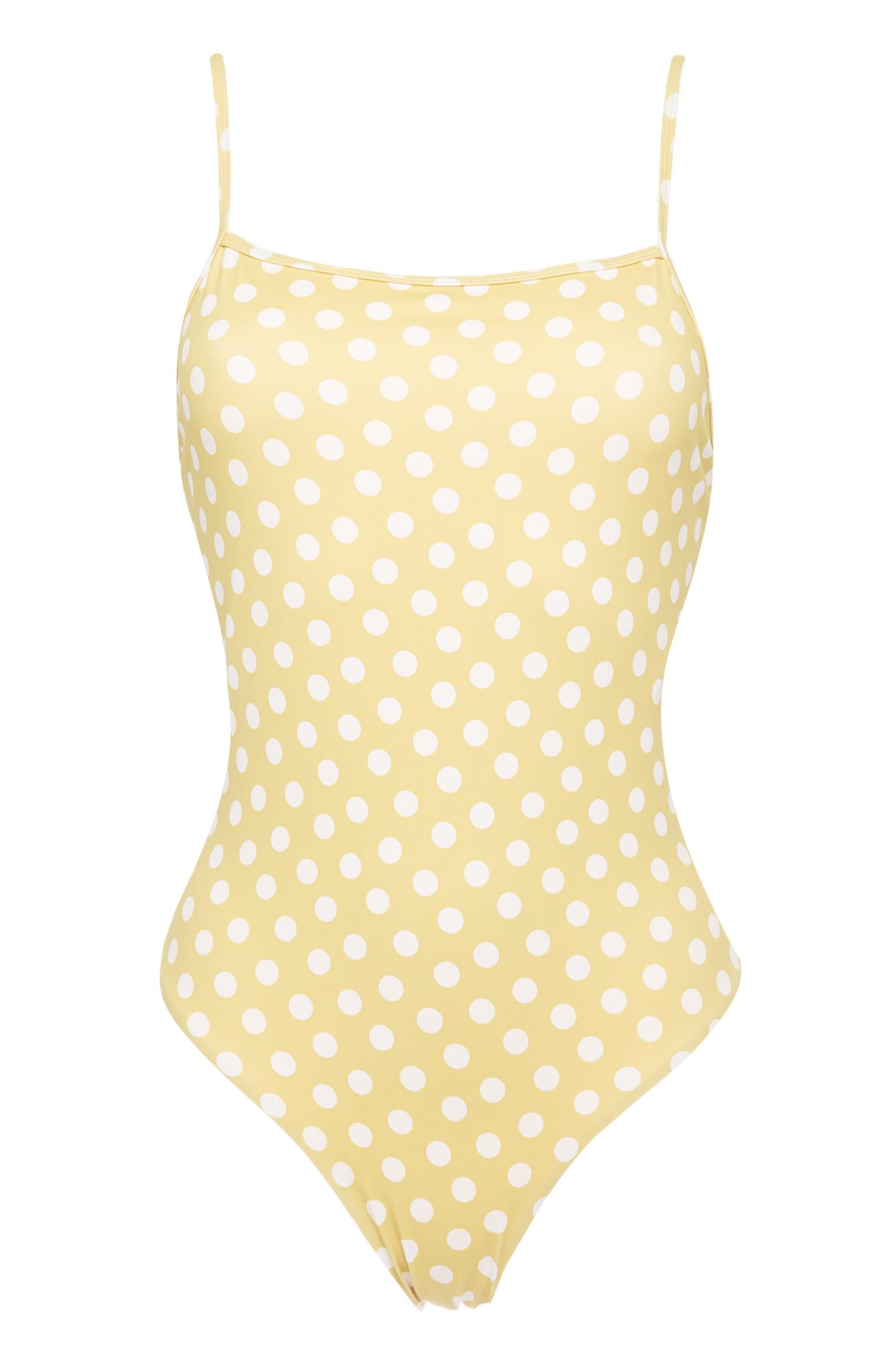 yellow polka dot swimsuit