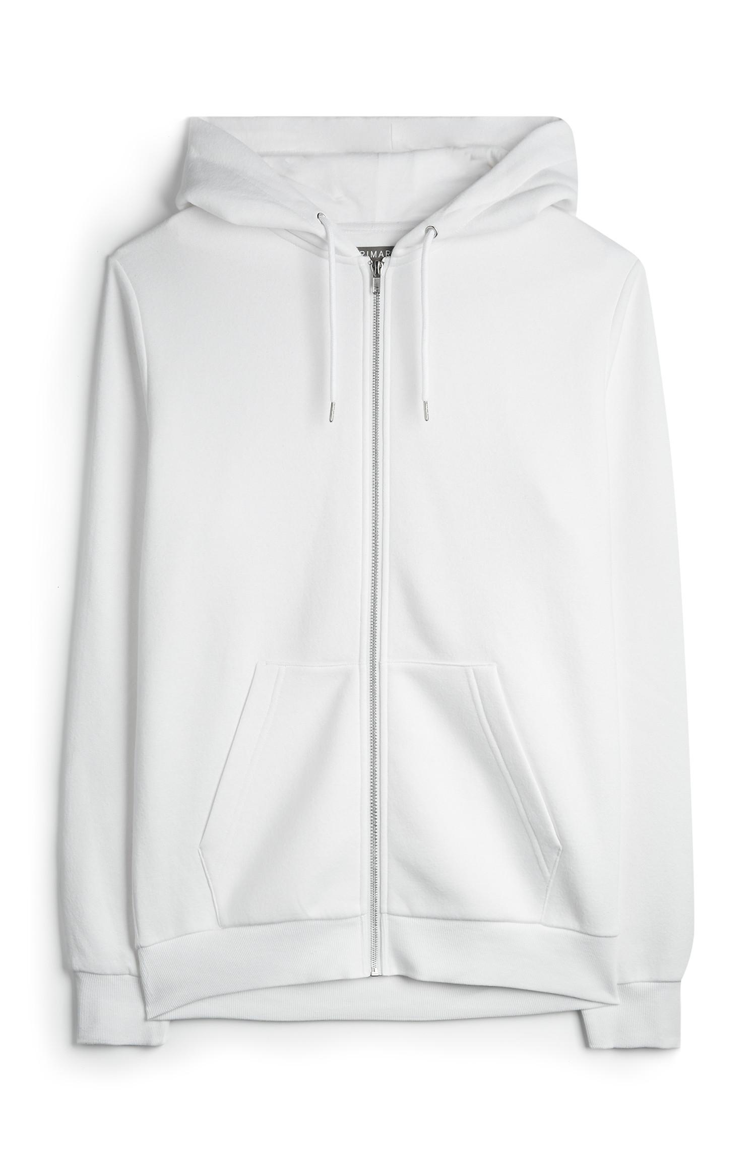 white zip up hoodie mens
