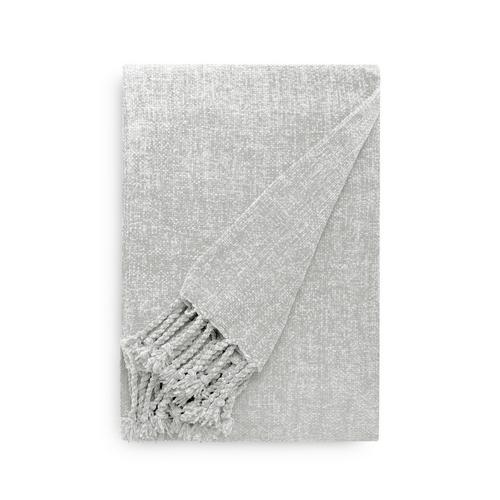 Light Gray Chenille Tassel Throw Throws All Homeware