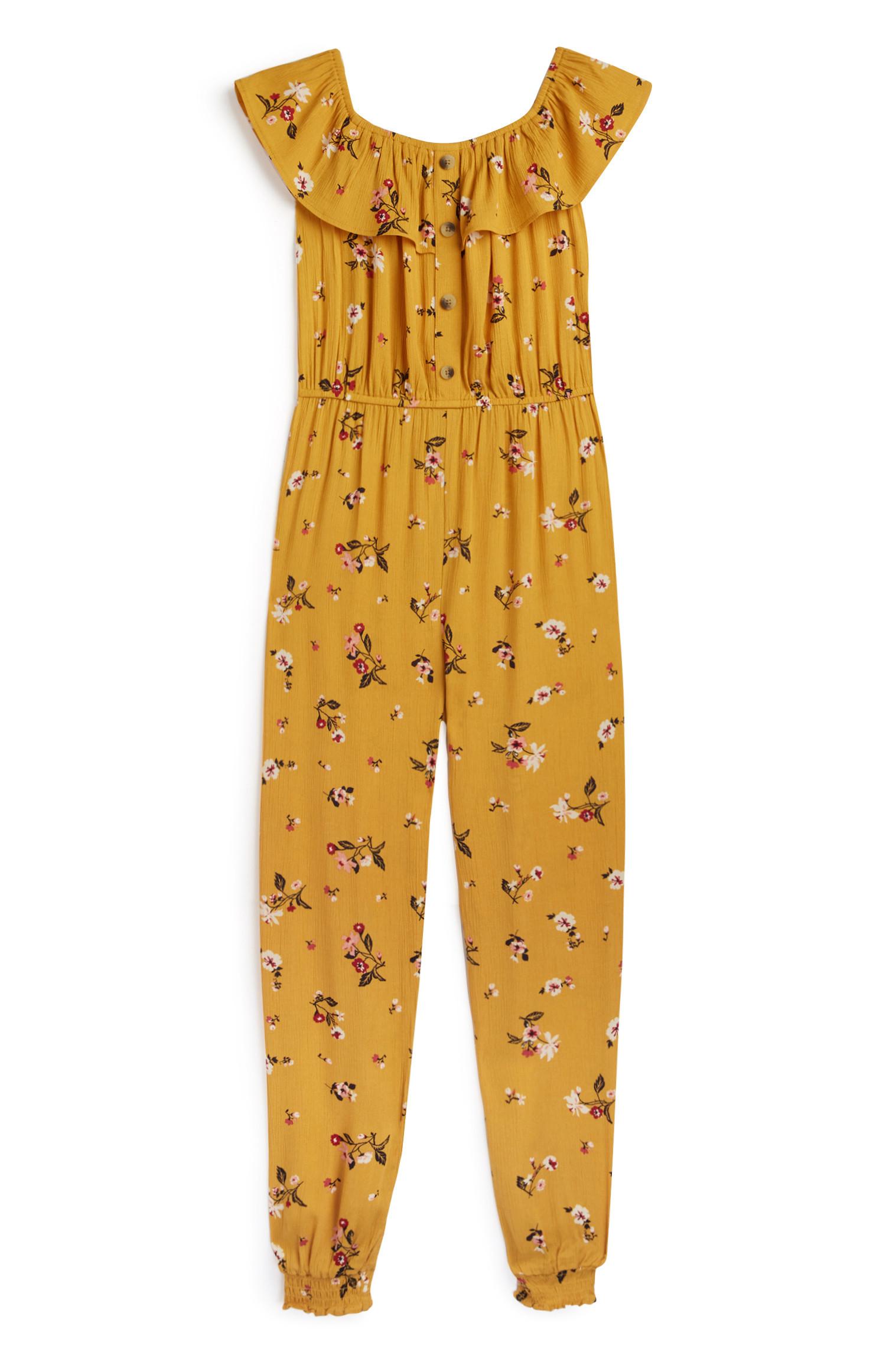 yellow check jumpsuit