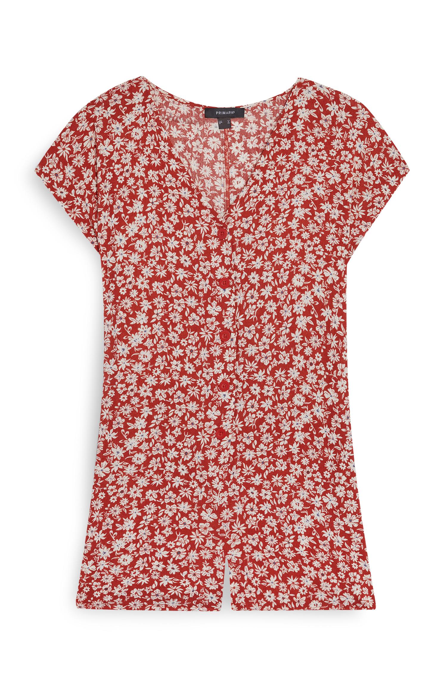 primark red floral dress