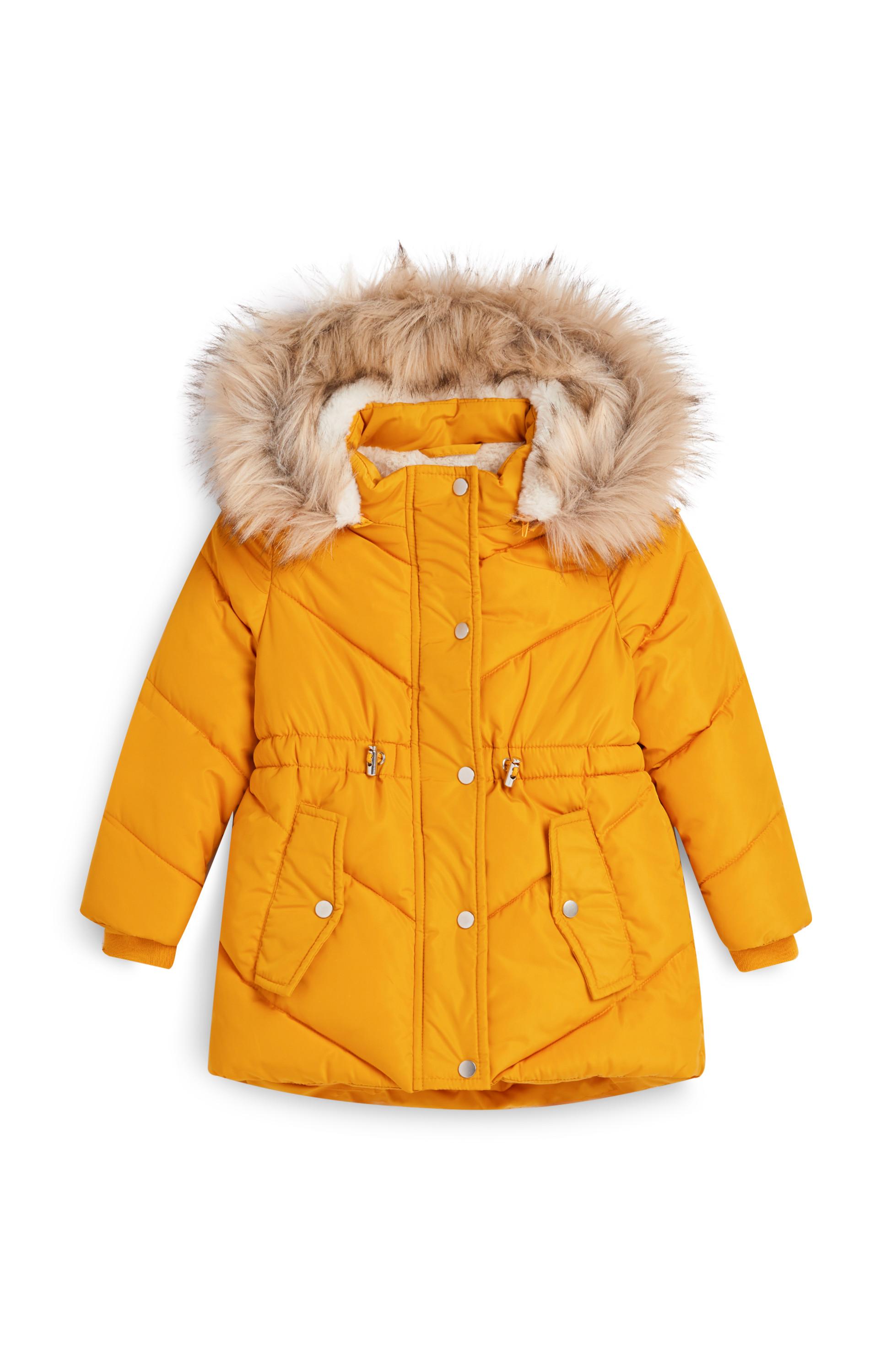 girls yellow padded coat