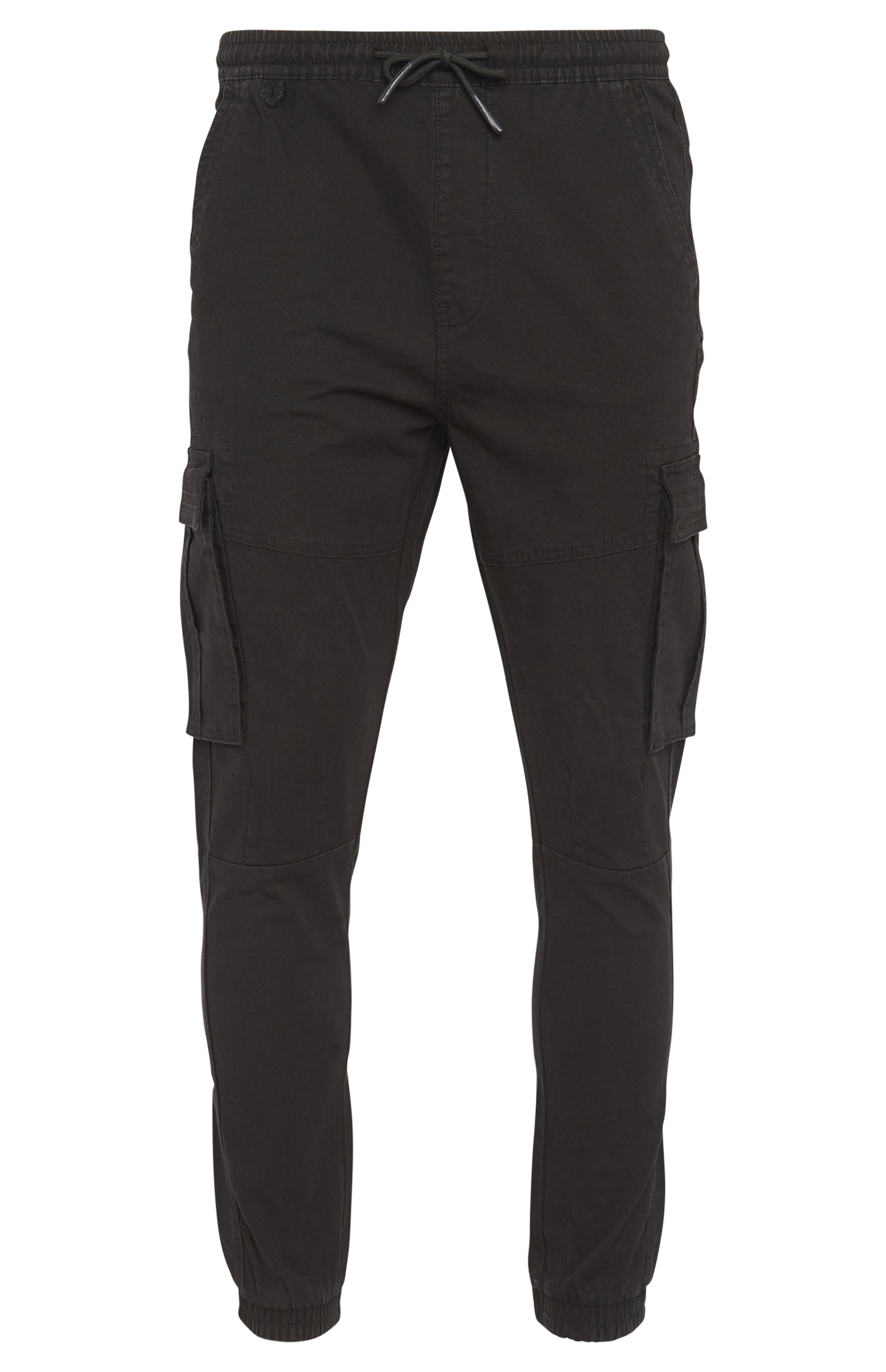 black cuffed cargo pants