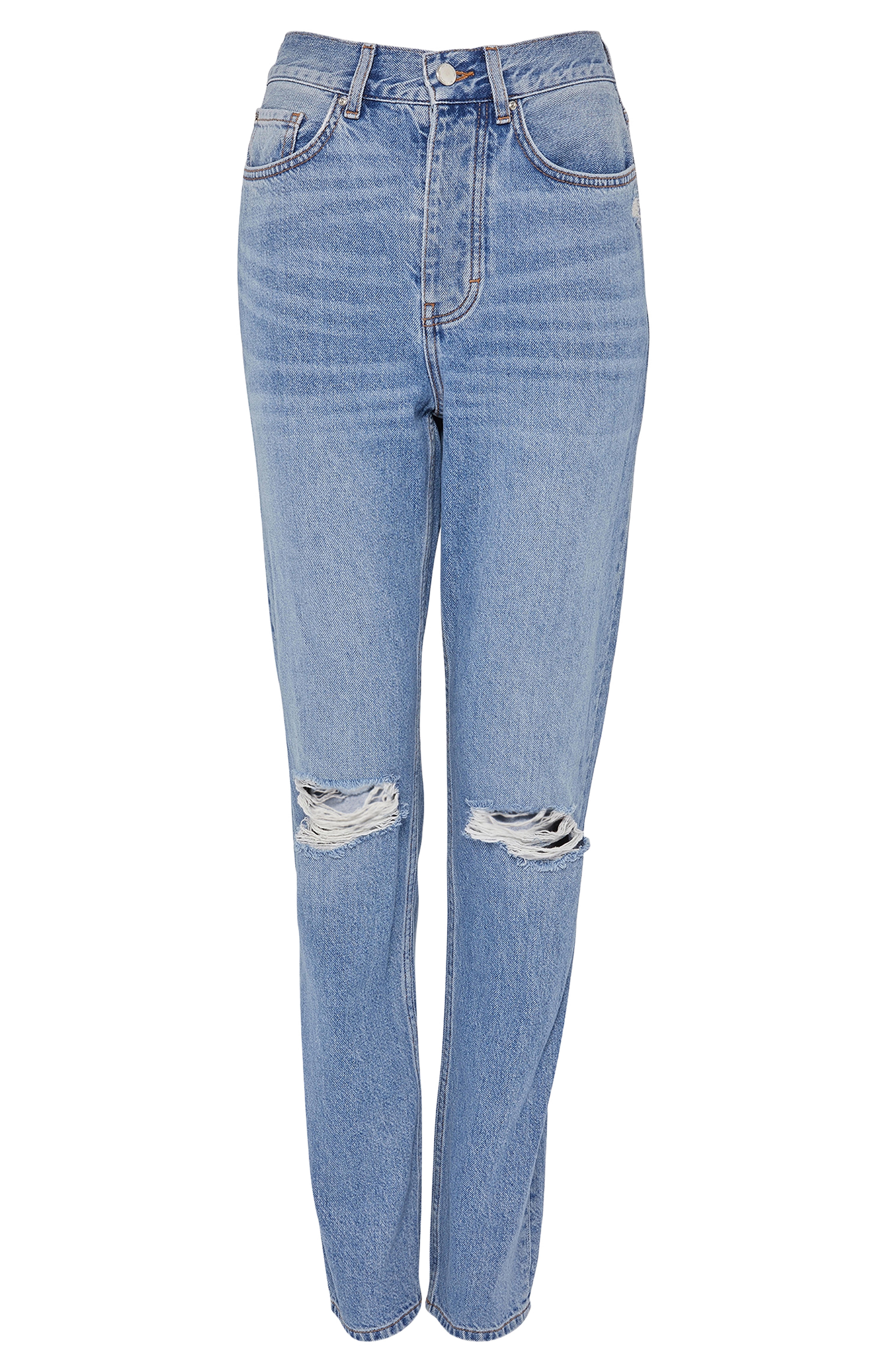 light blue ripped mom jeans
