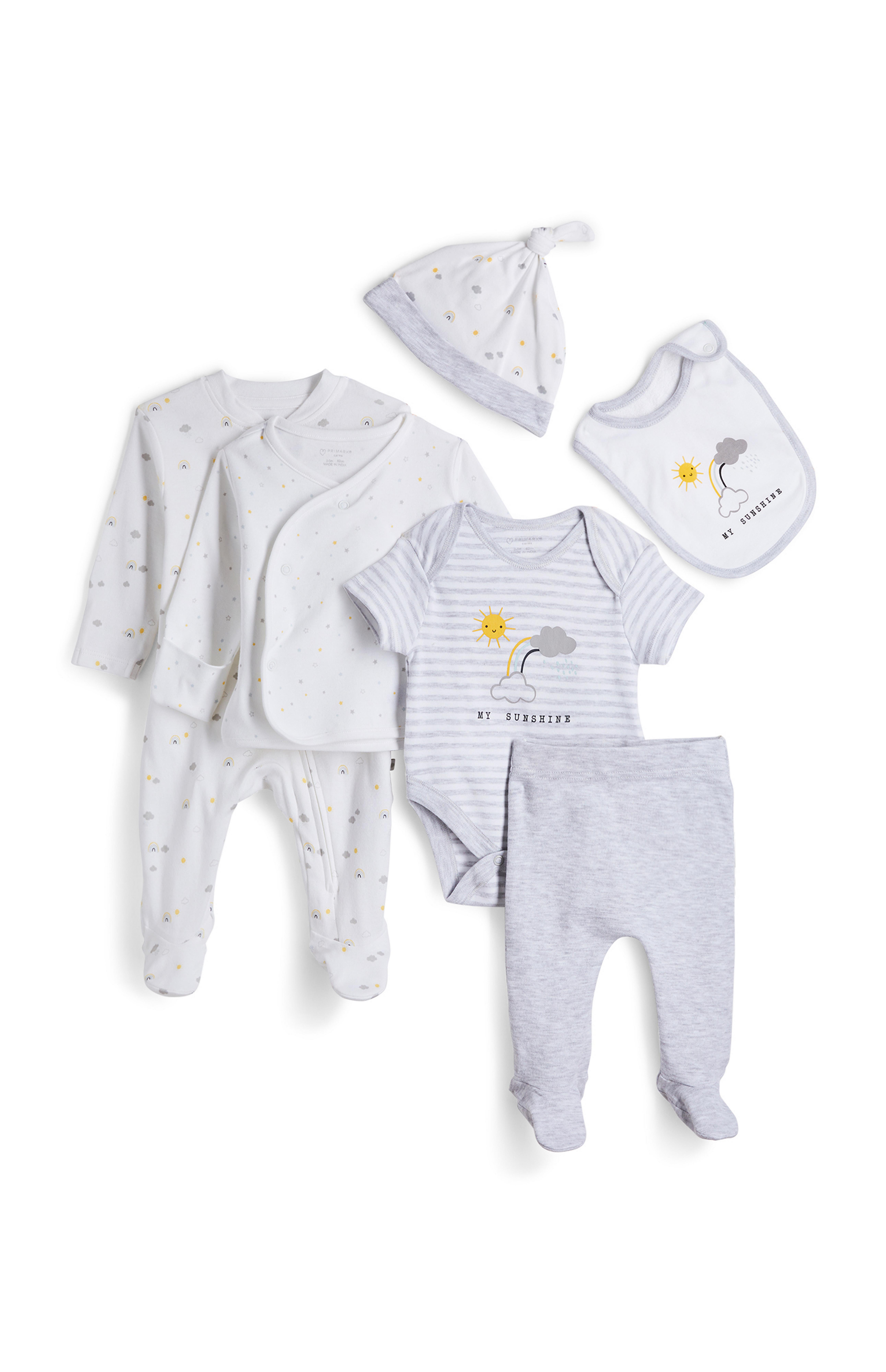 Newborn Baby White Organic 7 Piece Set Baby Clothing Essentials Baby Newborn Clothes Kids Clothes All Primark Products Primark Usa