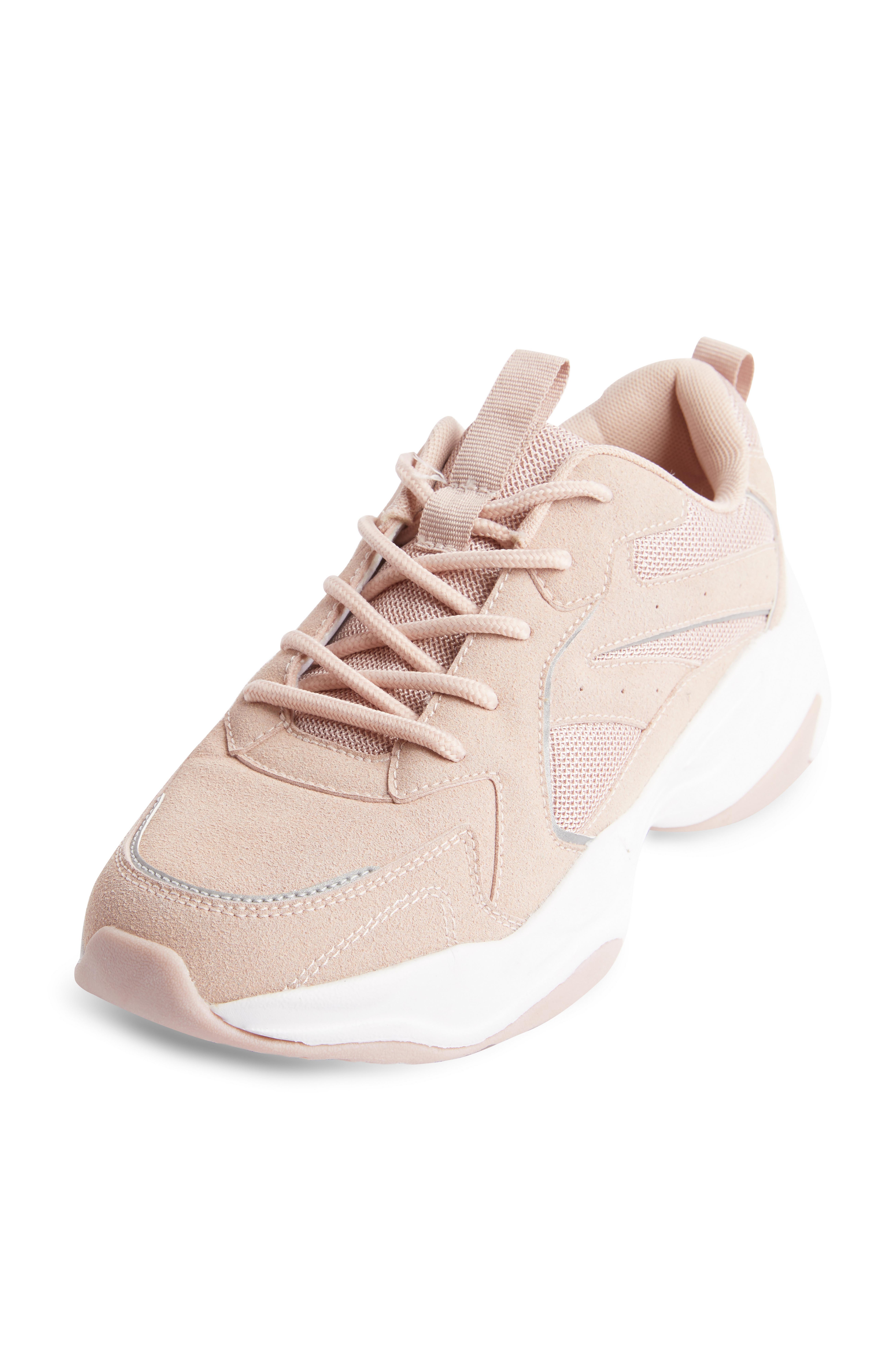 beige chunky trainers