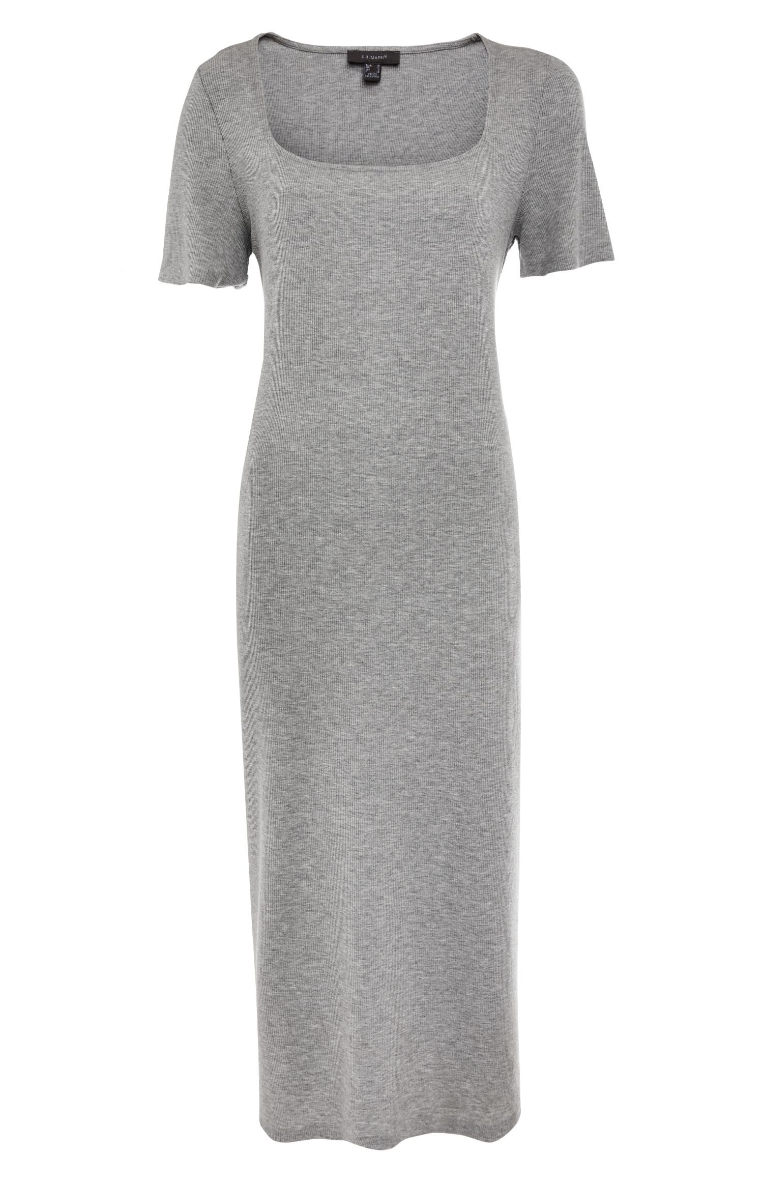 robe mi longue grise