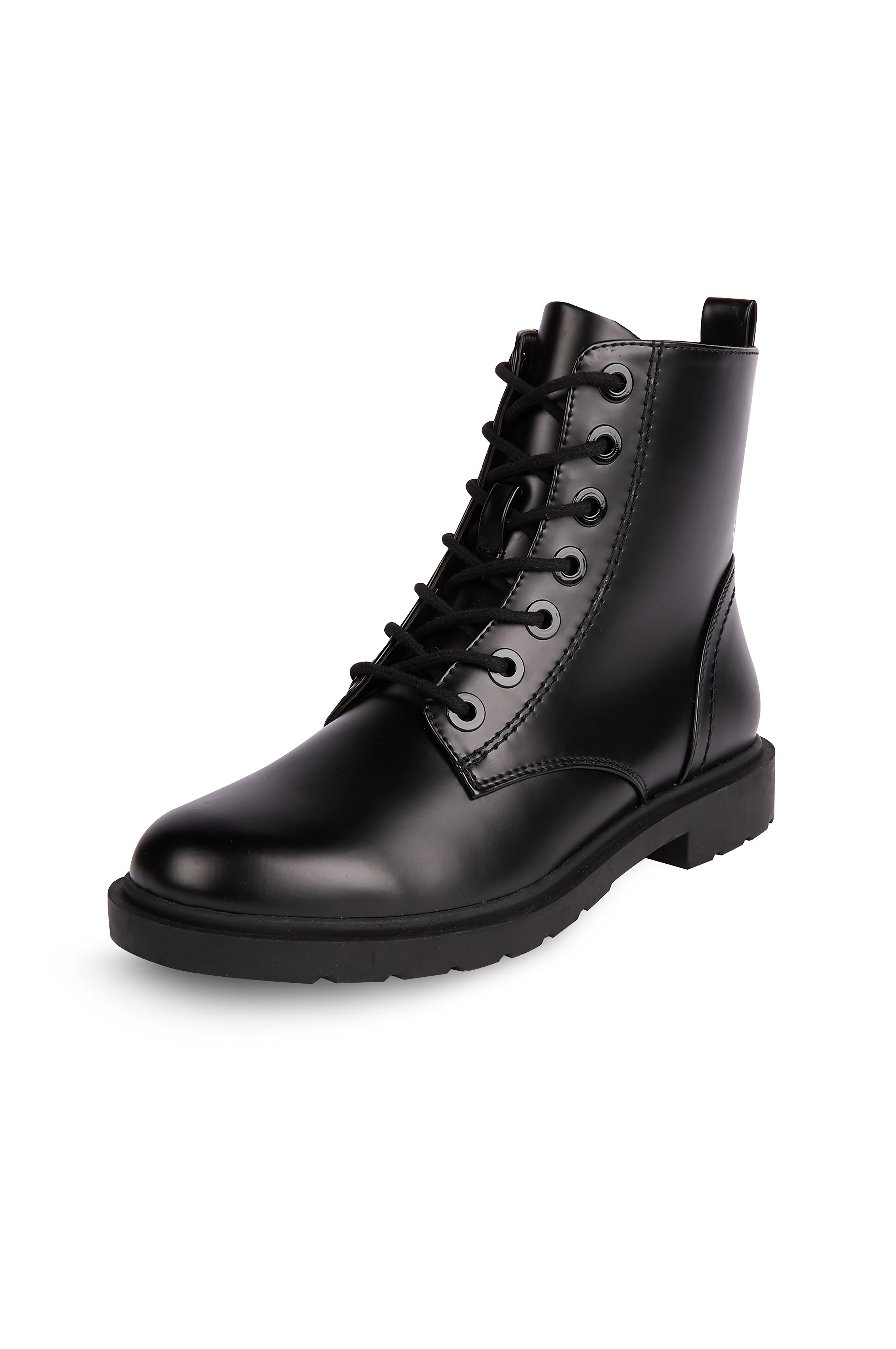 primark black lace up boots