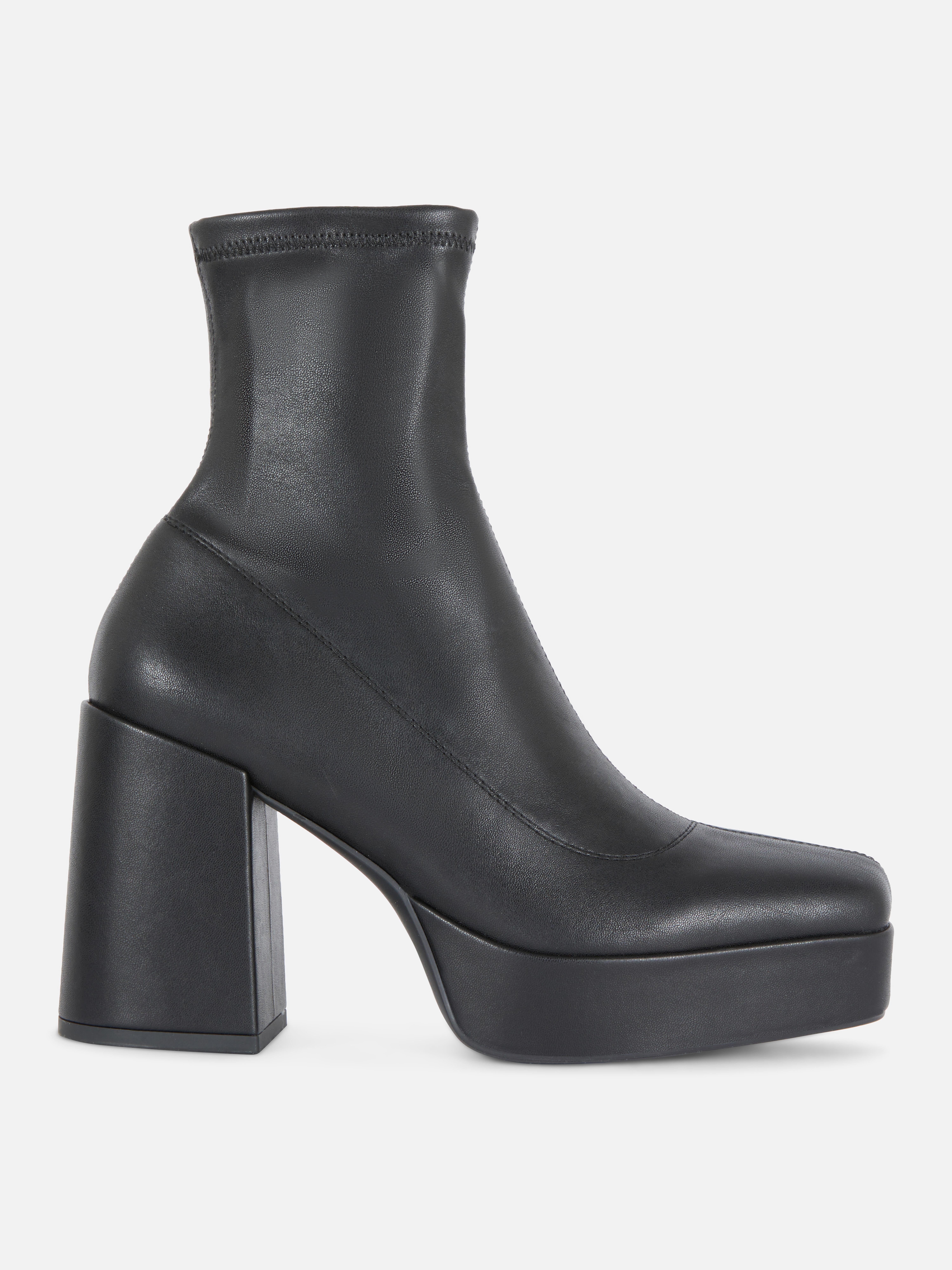 leather ankle platform boots