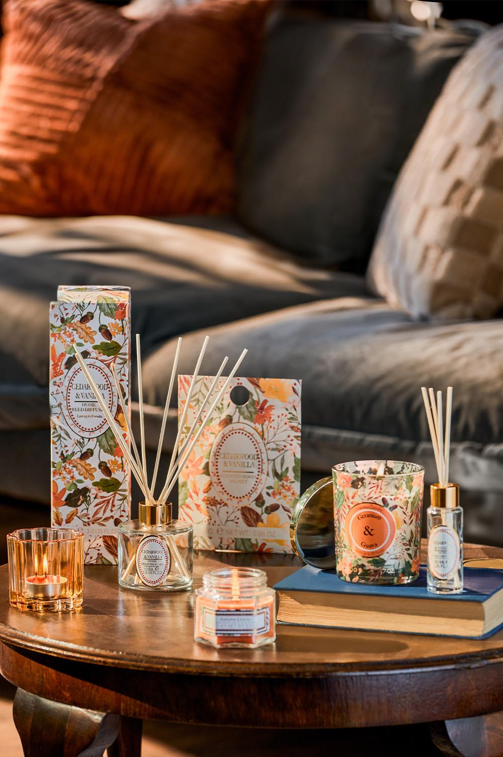 Autumnal candles, diffusers and room sachets