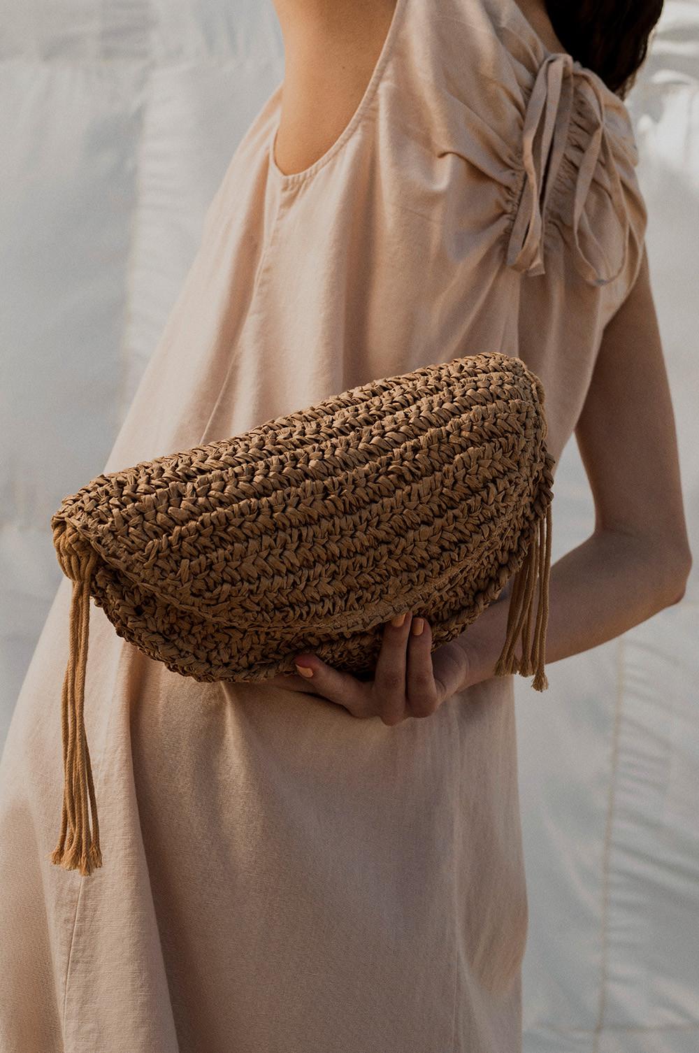 Sac marron en crochet