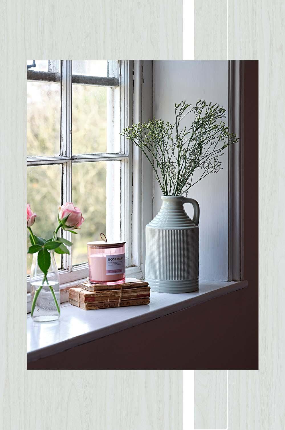 Candles and Vases on windowsill