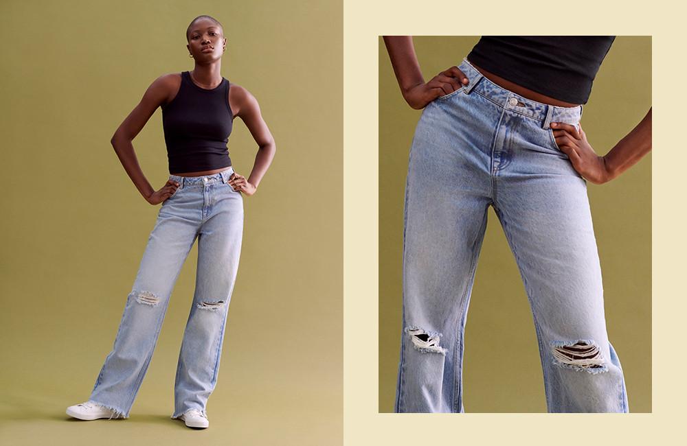 WOMEN FASHION Jeans Straight jeans Worn-in Primark straight jeans discount 60% Blue 44                  EU 