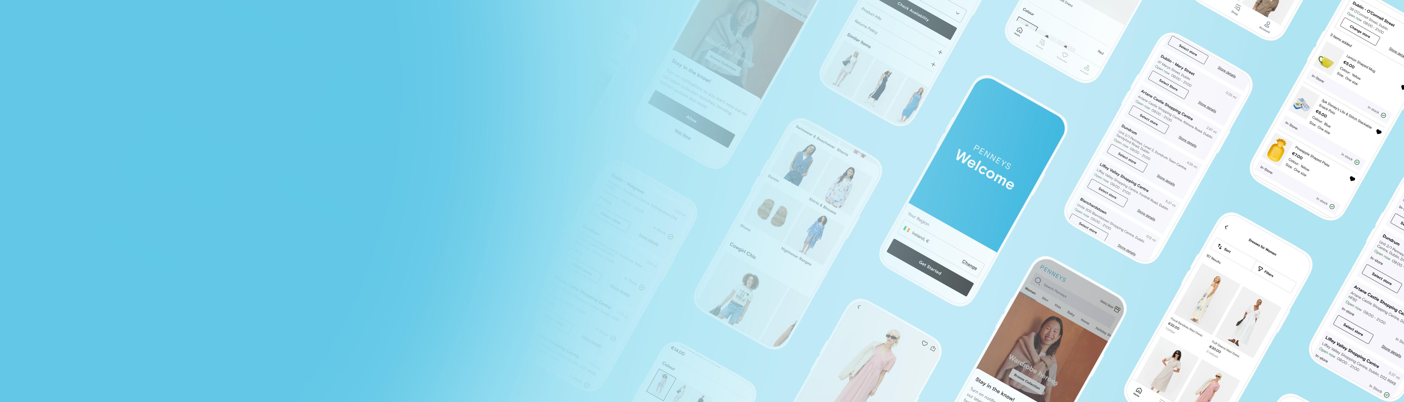 Phone images of the new Primark app