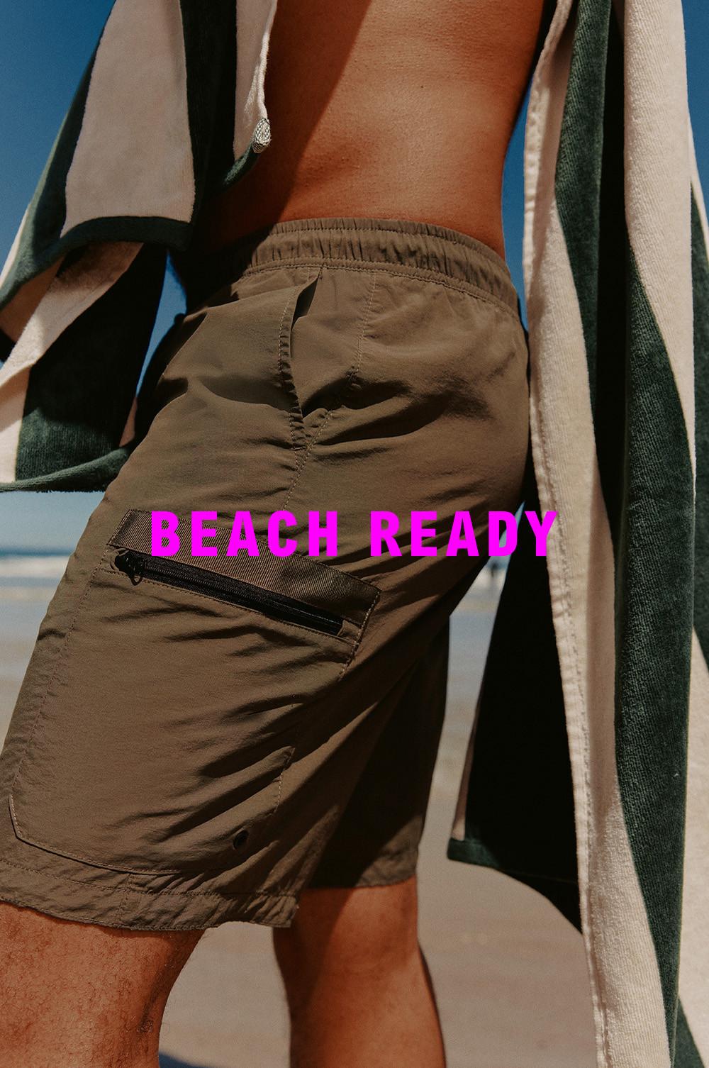 Beach-ready zip pocket swim shorts
