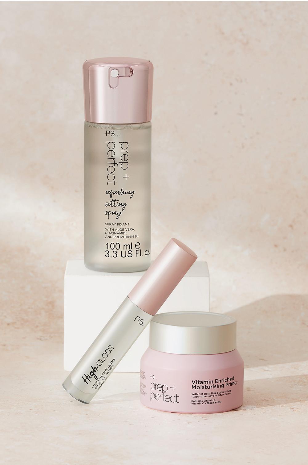 Pink beauty products