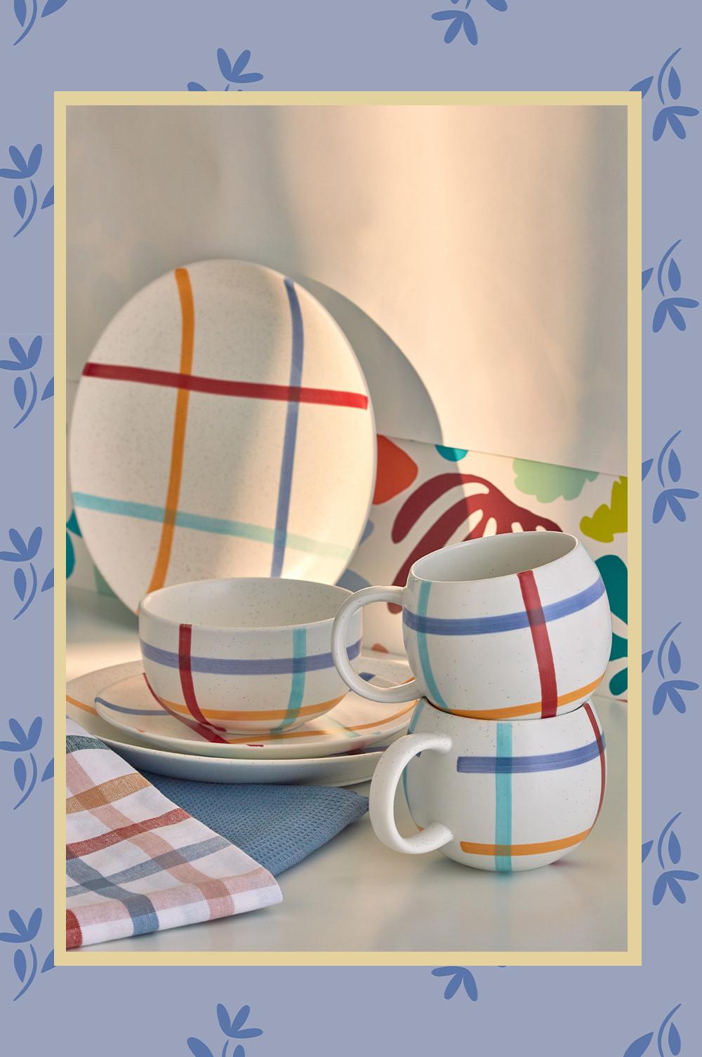 Chequered tableware