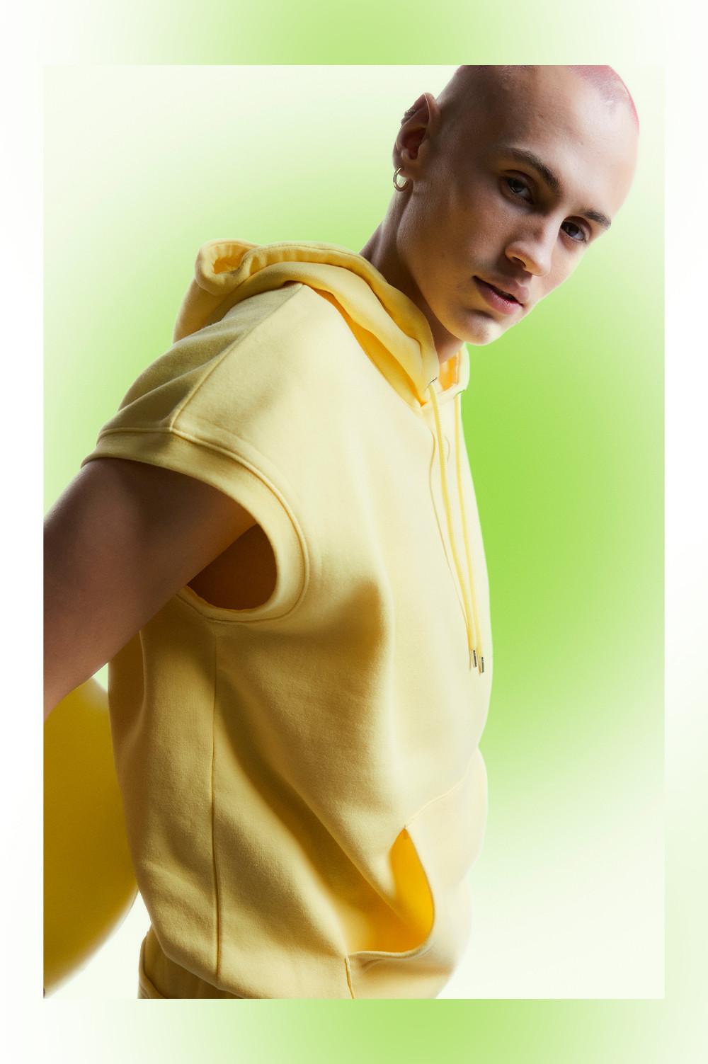 Model wears yellow co-ord