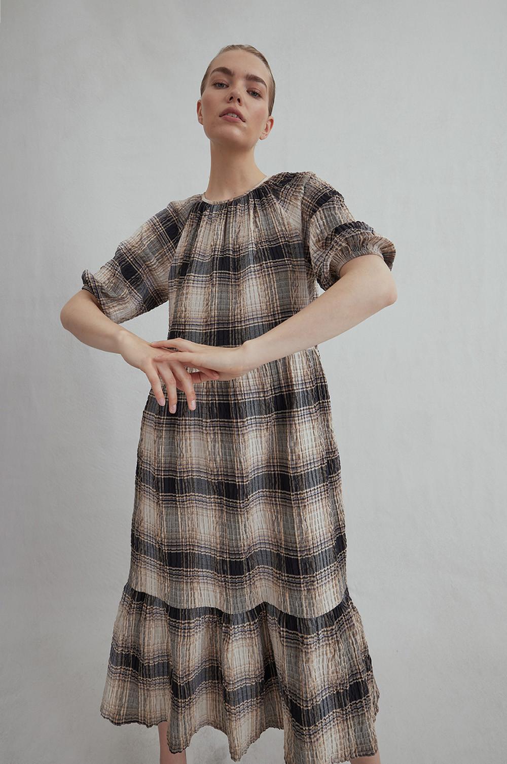 Das karierte Midikleid