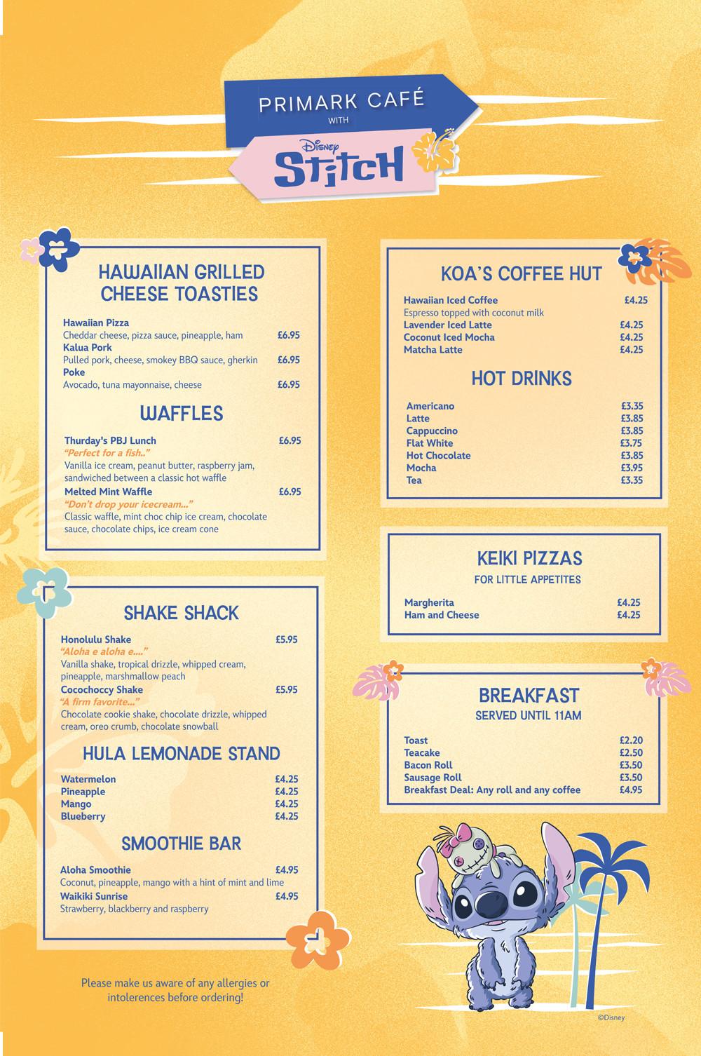 Stitch menu café