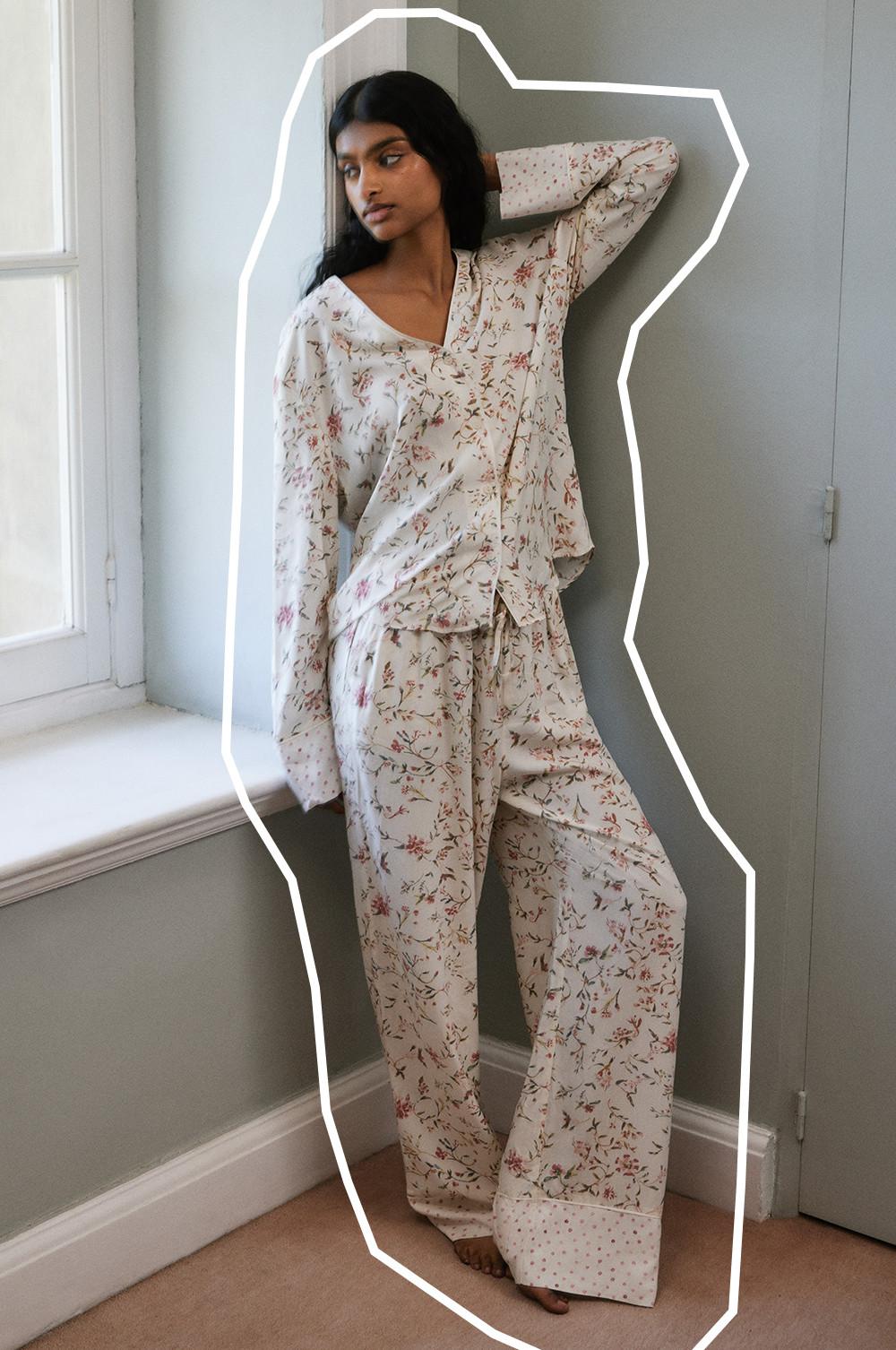 Chemise de pyjama à fleurs, Pantalon de pyjama à fleurs