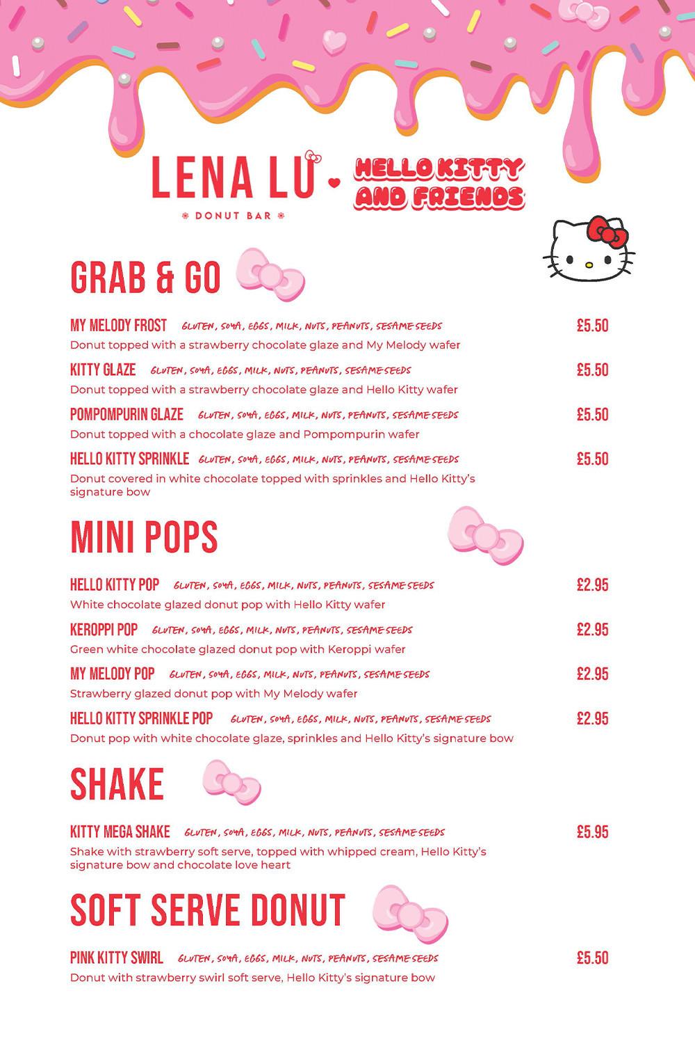 Hello Kitty and Friends X Lena Lu Primark Cafe menu
