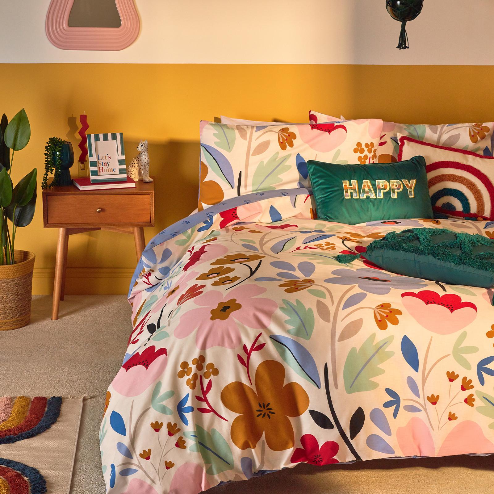 Bedroom set up with Happy Home collection