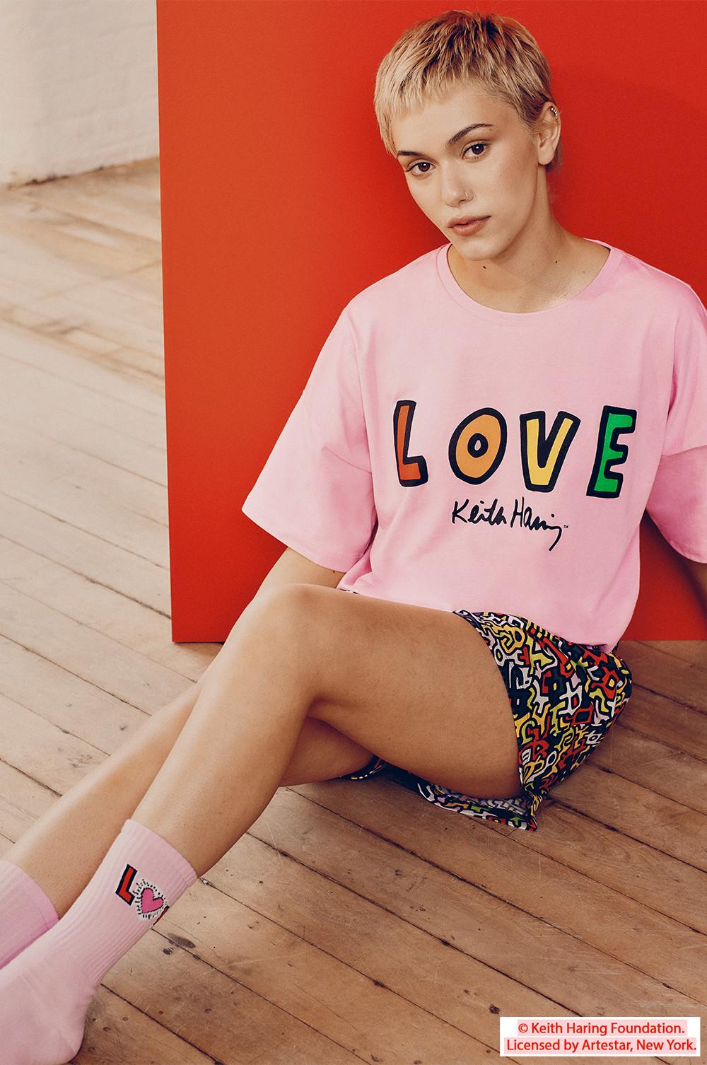 Model wears Keith Haring Pyjamas