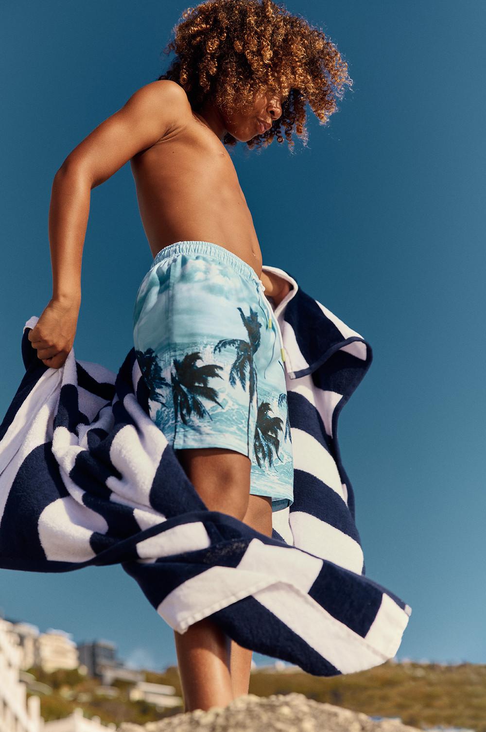 Printed Swim Trunks - Blue/Batman - Kids