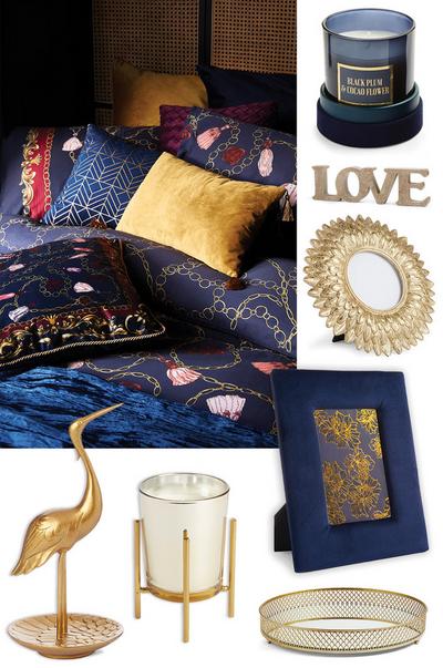 Primark Navy And Gold Homeware Usa - Us Navy Home Decor Items